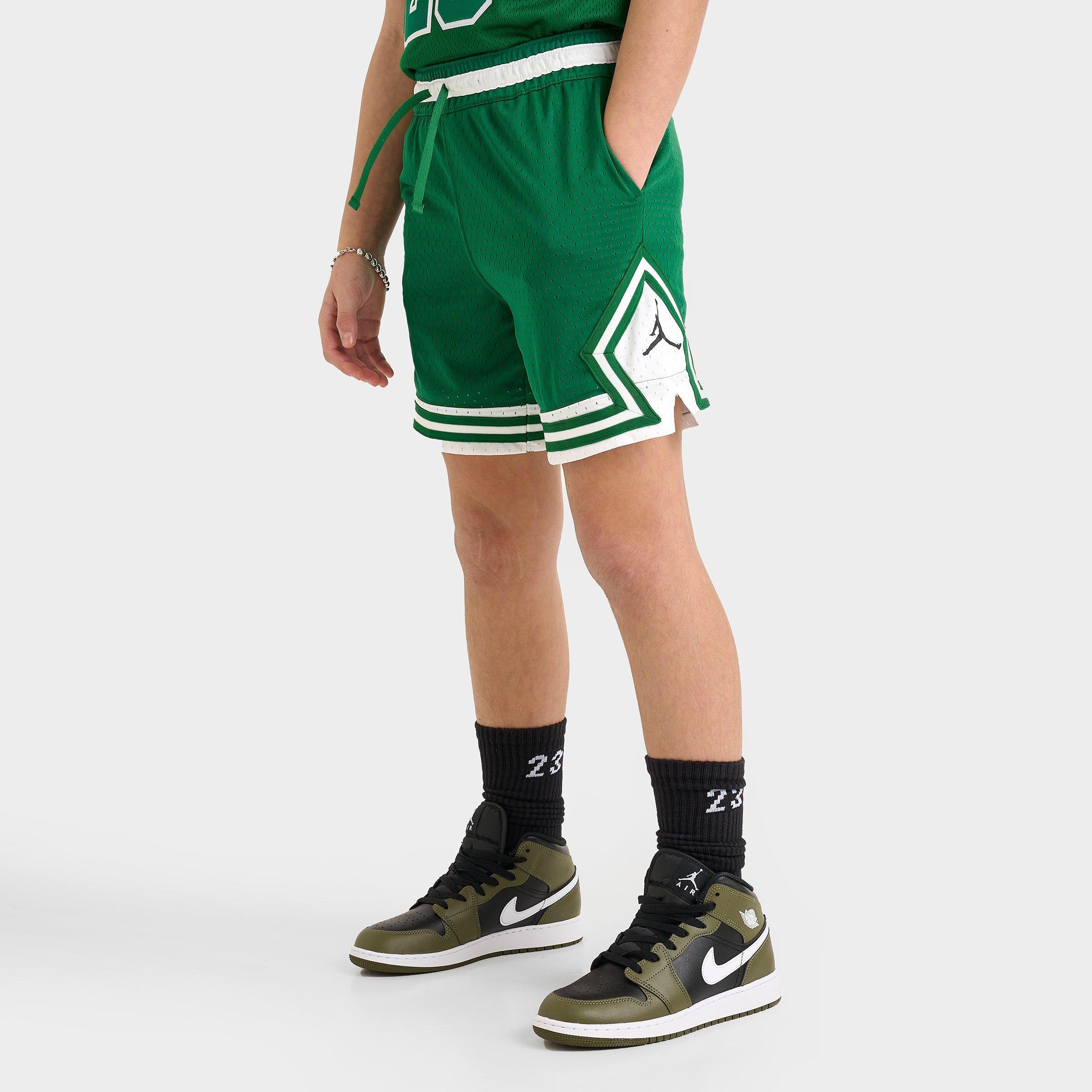 Jordan Big Kids Dri-FIT Diamond Mesh Basketball Shorts in Pine Green Size: Small