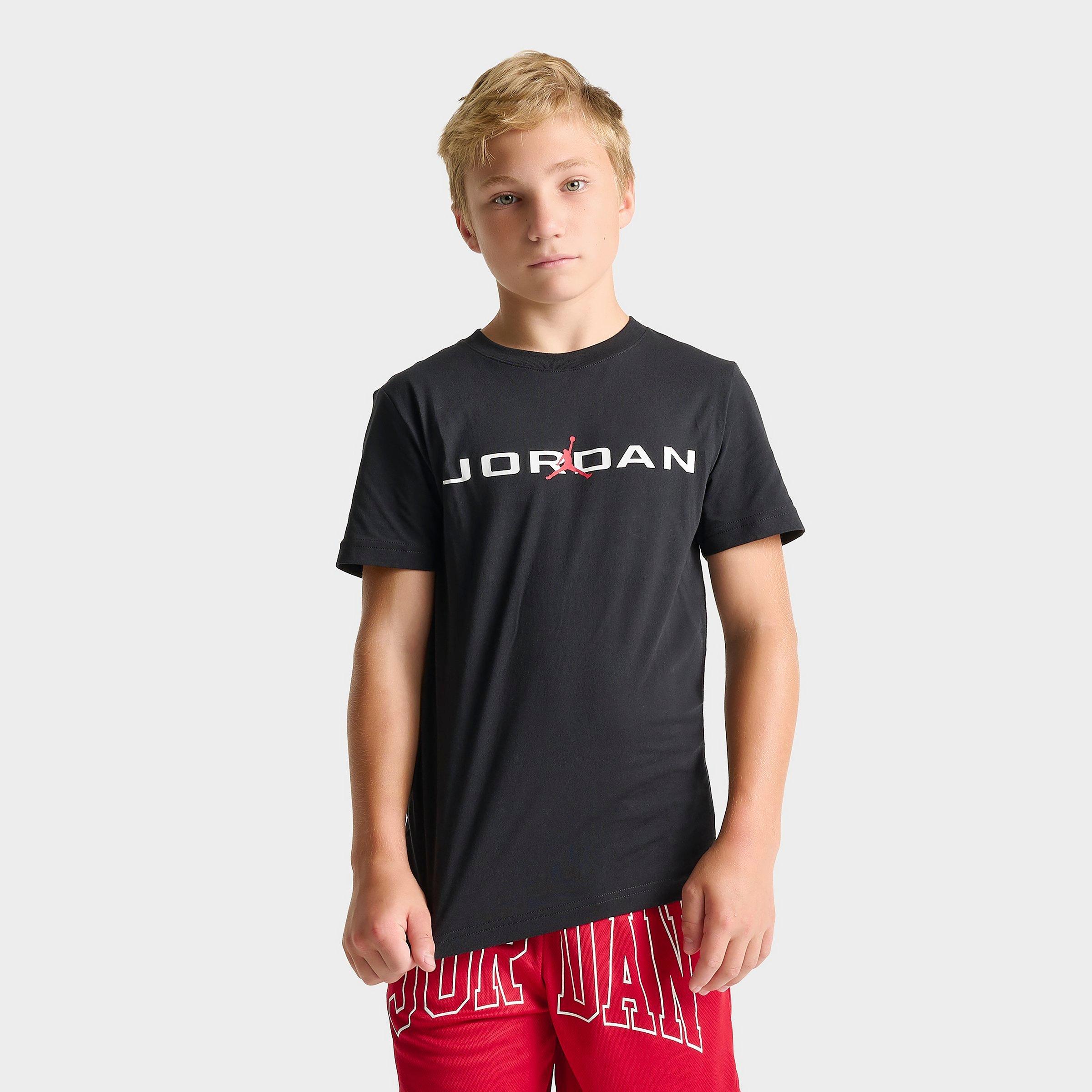 Jordan Big Kids Stretch Logo T-Shirt in Black Size: Small