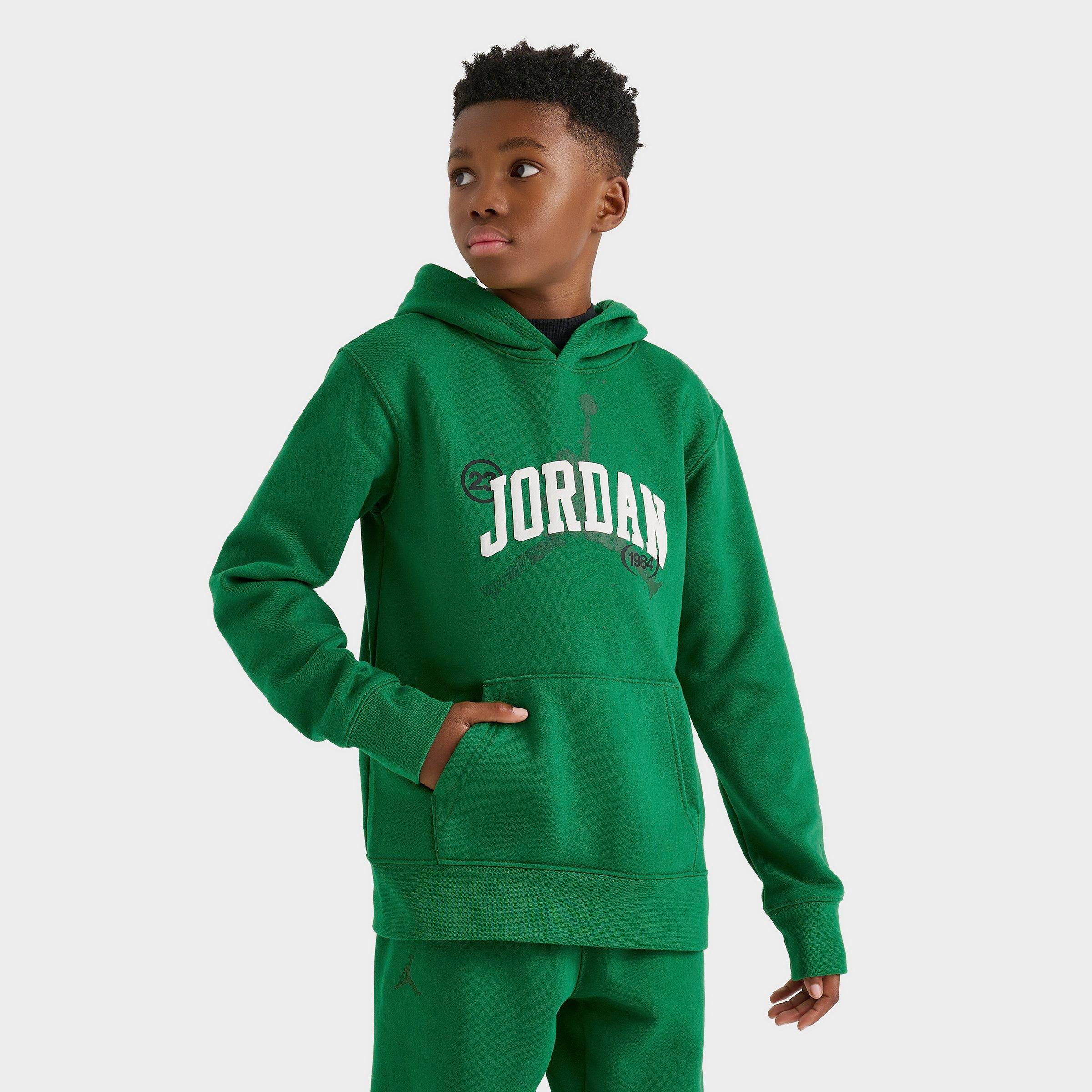 Jordan Kids' Jumpman 1984 Pullover Hoodie in Green/Pine Green Size XL Fleece