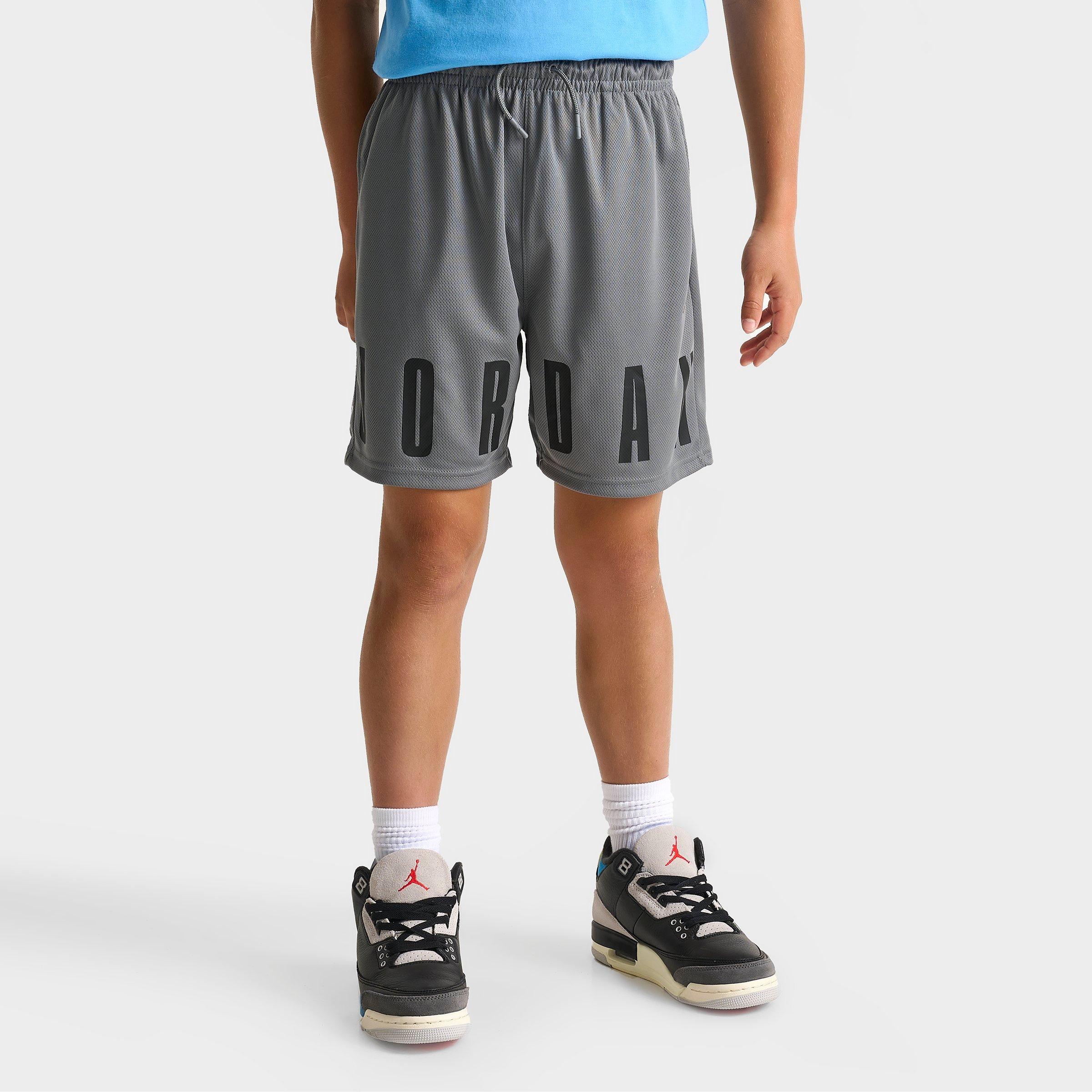 Jordan Big Kids Courtyard Mesh Shorts in Smoke Grey Size: Small