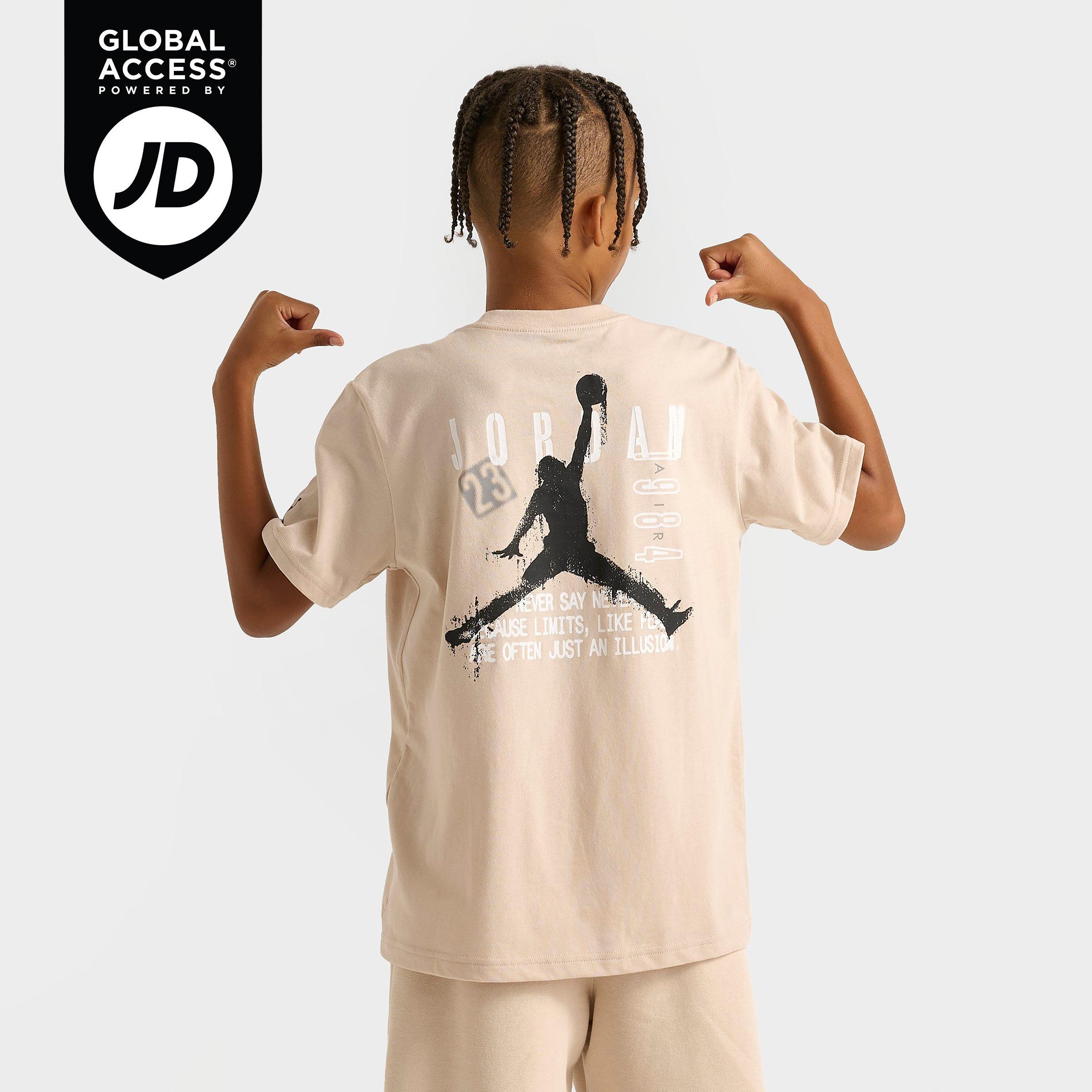 Jordan Big Kids Jumpman Stamp T-Shirt in Sanddrift Size: Small