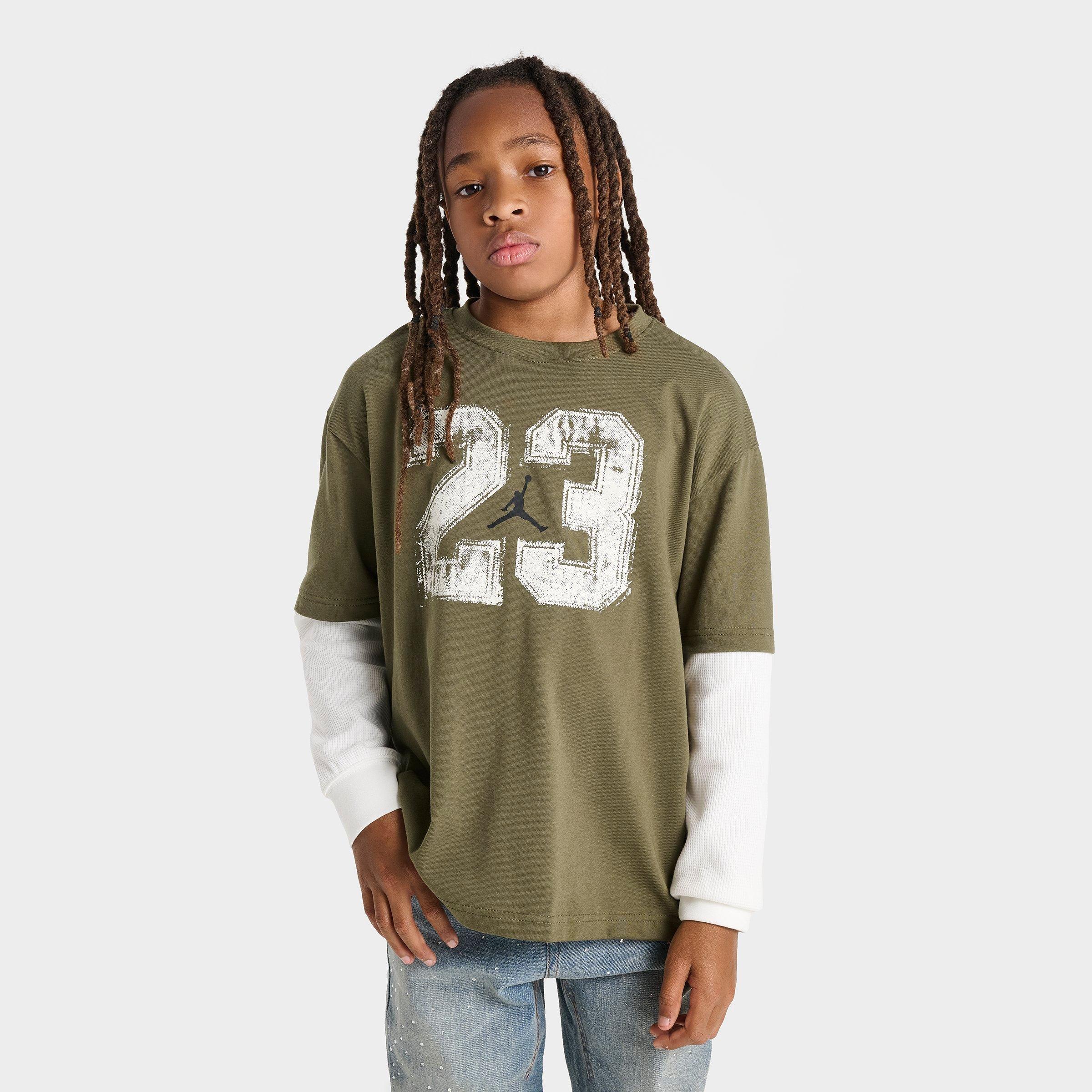 Jordan Big Kids 23 Long-sleeve T-shirt In Green