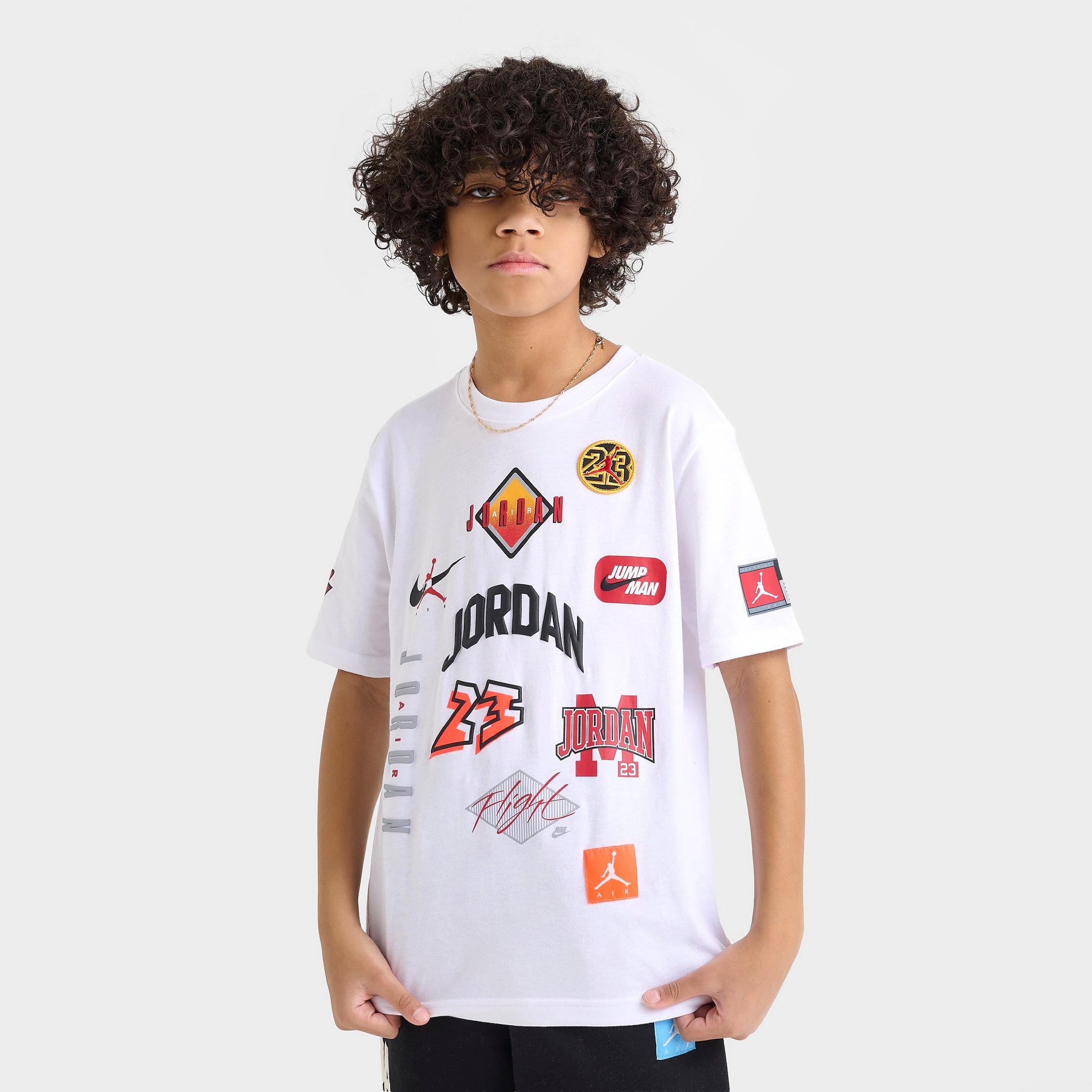 Jordan Boys Big Kids MVP Dynasty Patch T-Shirt in White Size: Small