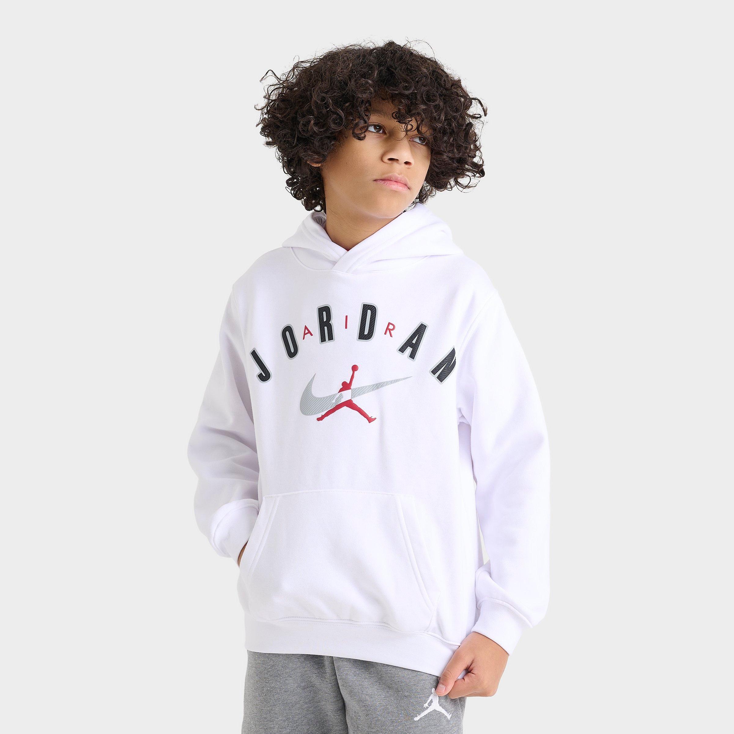 Jordan Big Kids Jumpman Pullover Hoodie in White Size: Small