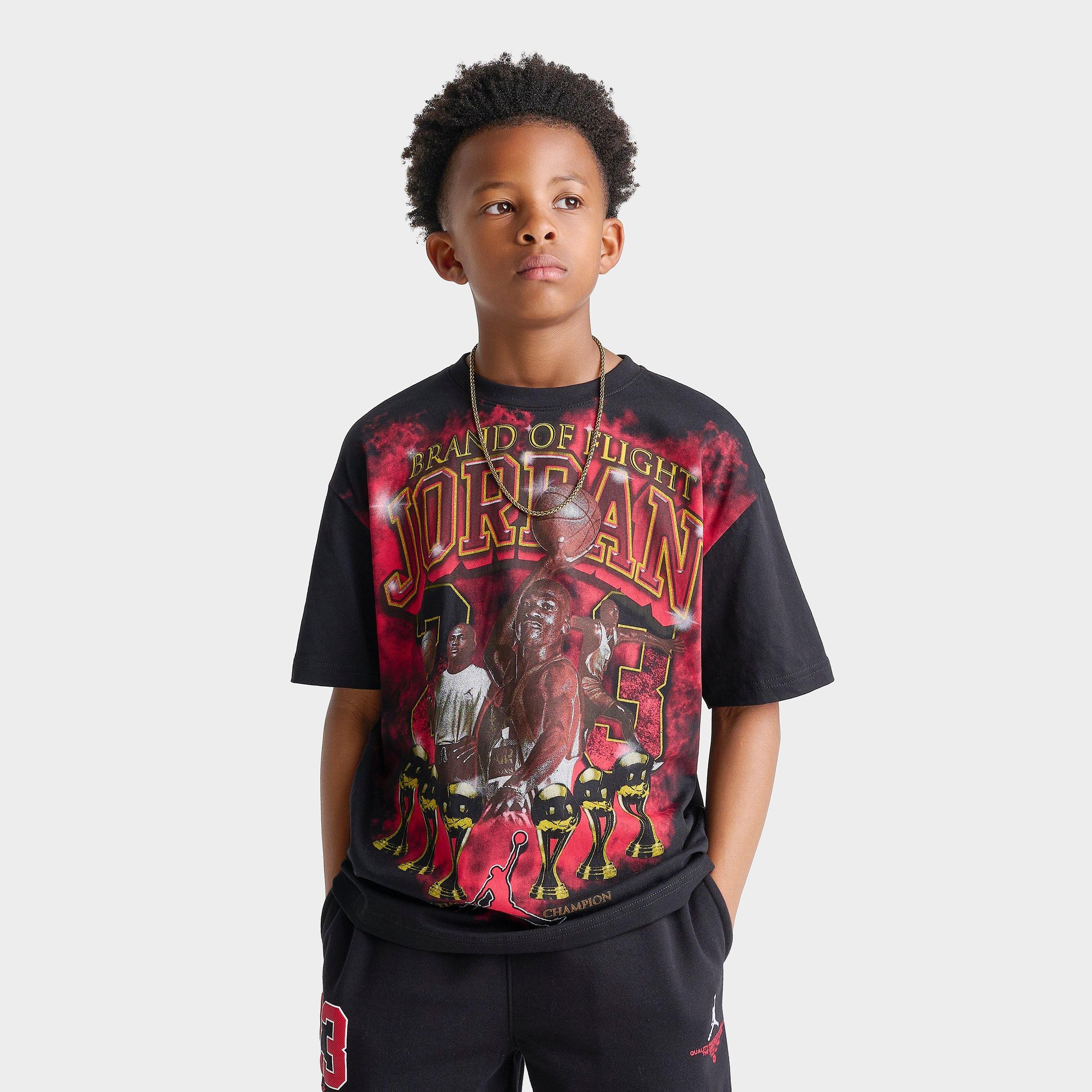 Jordan Big Kids Brand of Flight Graphic T-Shirt in Black Size: Medium