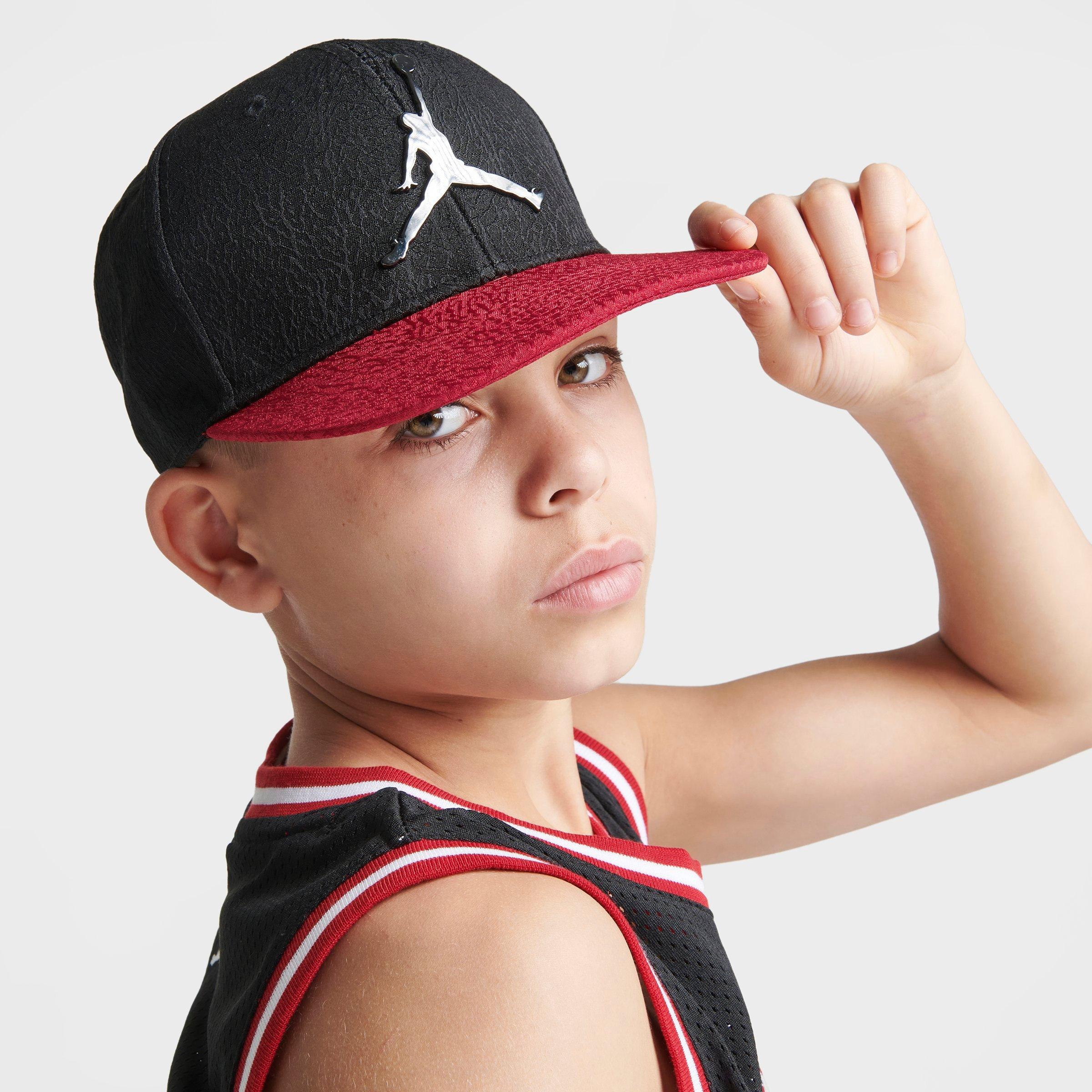 Jordan Kids' Elephant Snapback Hat In Black/red