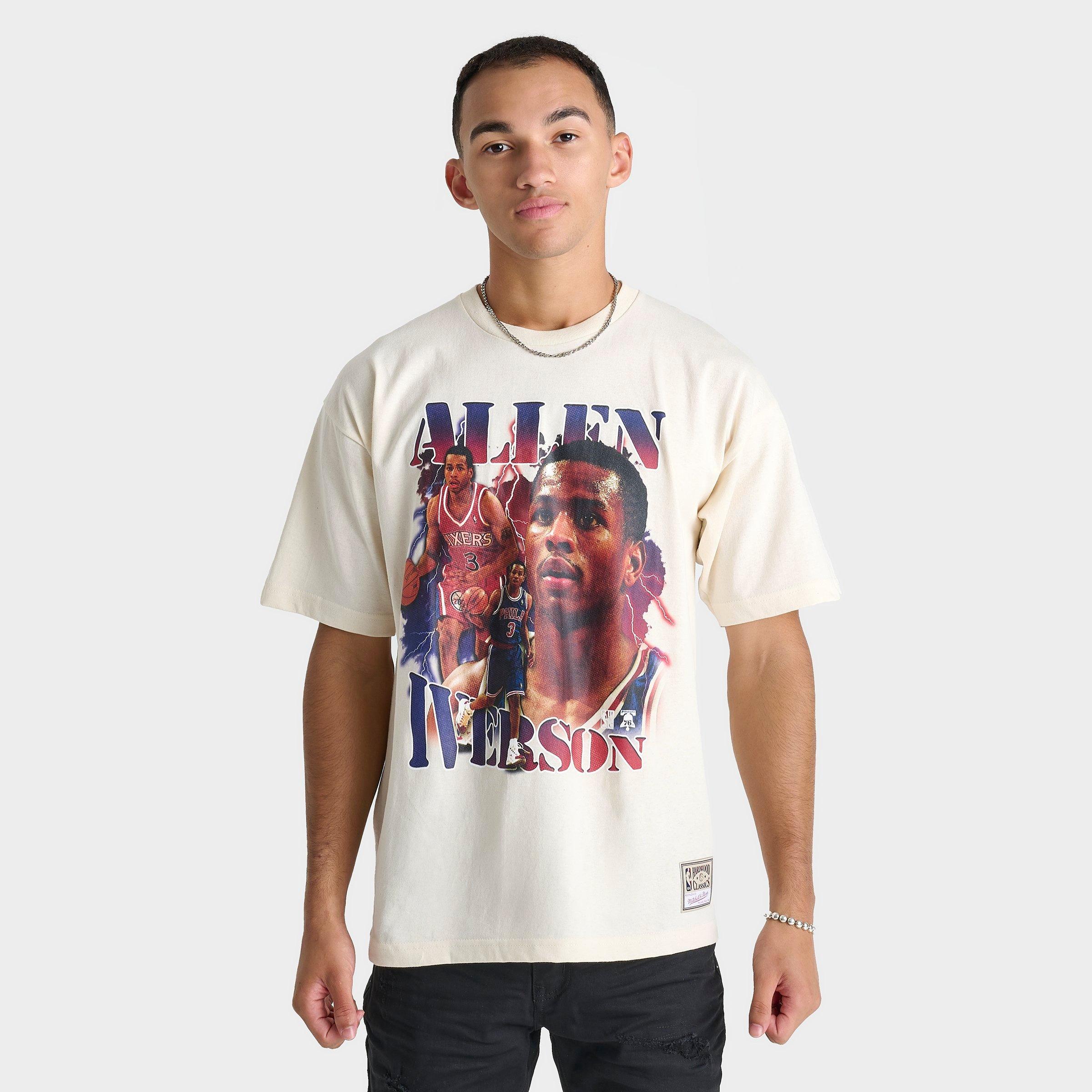 Mitchell And Ness Men's Allen Iverson Nba Legends Collage Graphic T-shirt In Vintage White