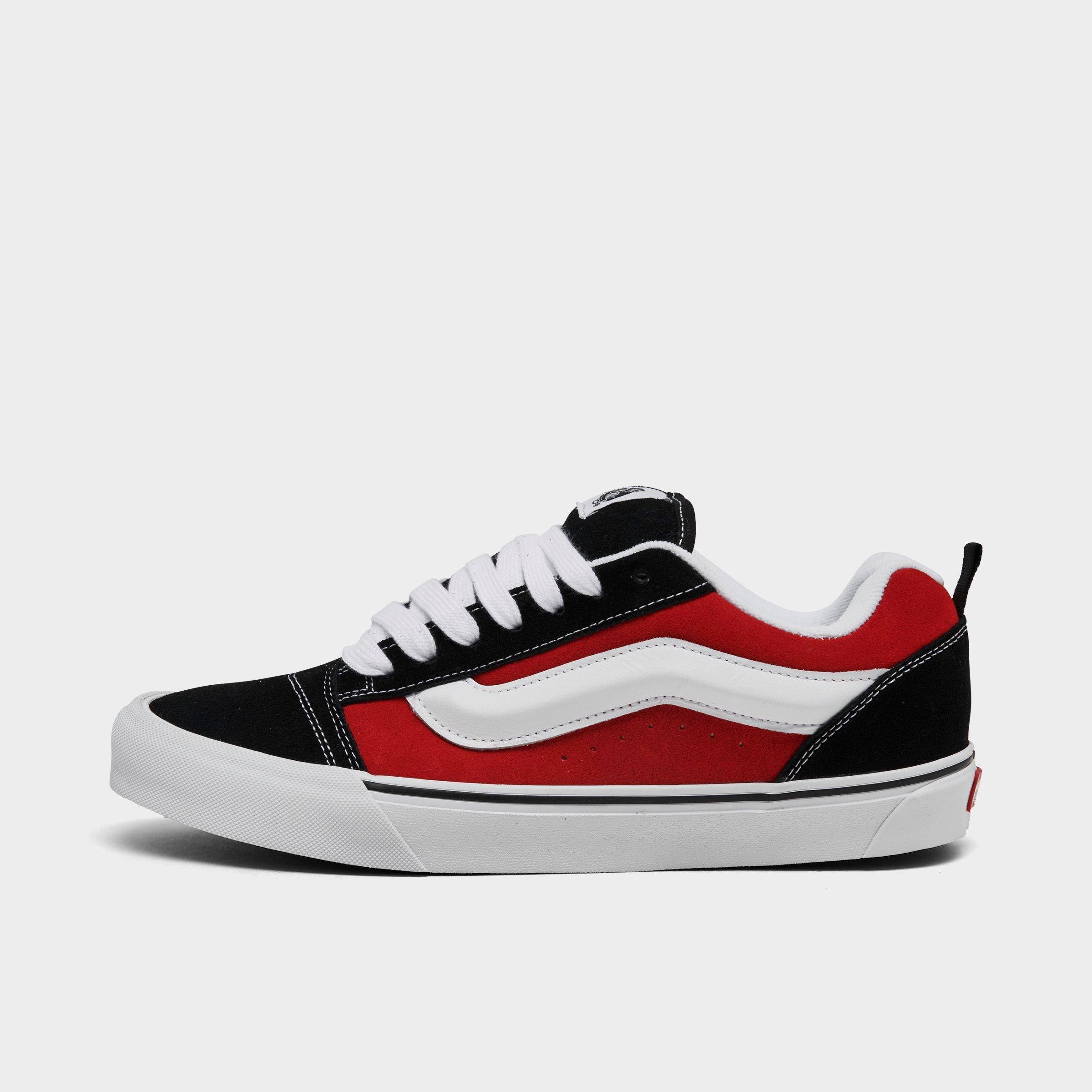 Vans Men's Knu Skool Casual Shoes in Red/True White Size: 7.5