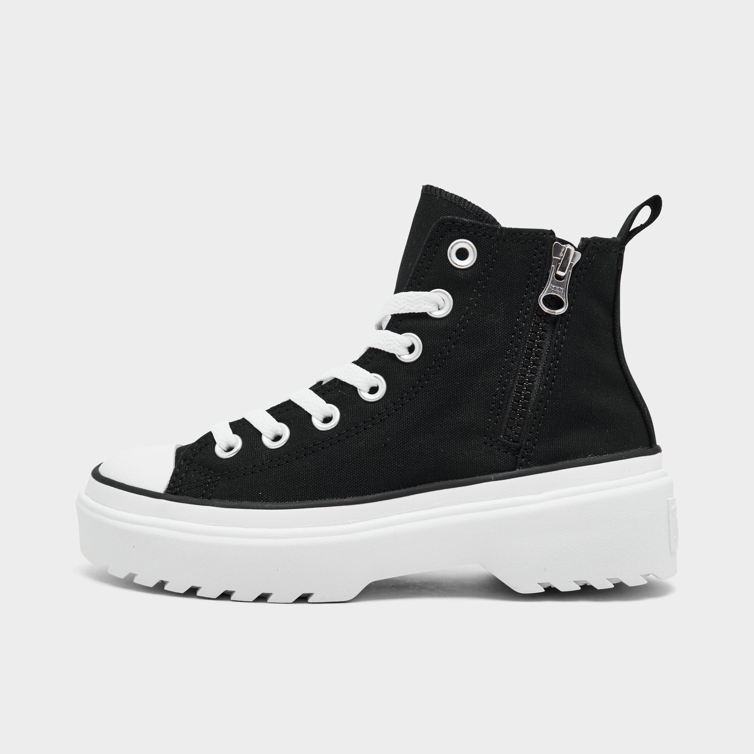 Shop Converse Girls' Little Kids' Chuck Taylor All Star High Top Lugged Casual Shoes In Black/black/white