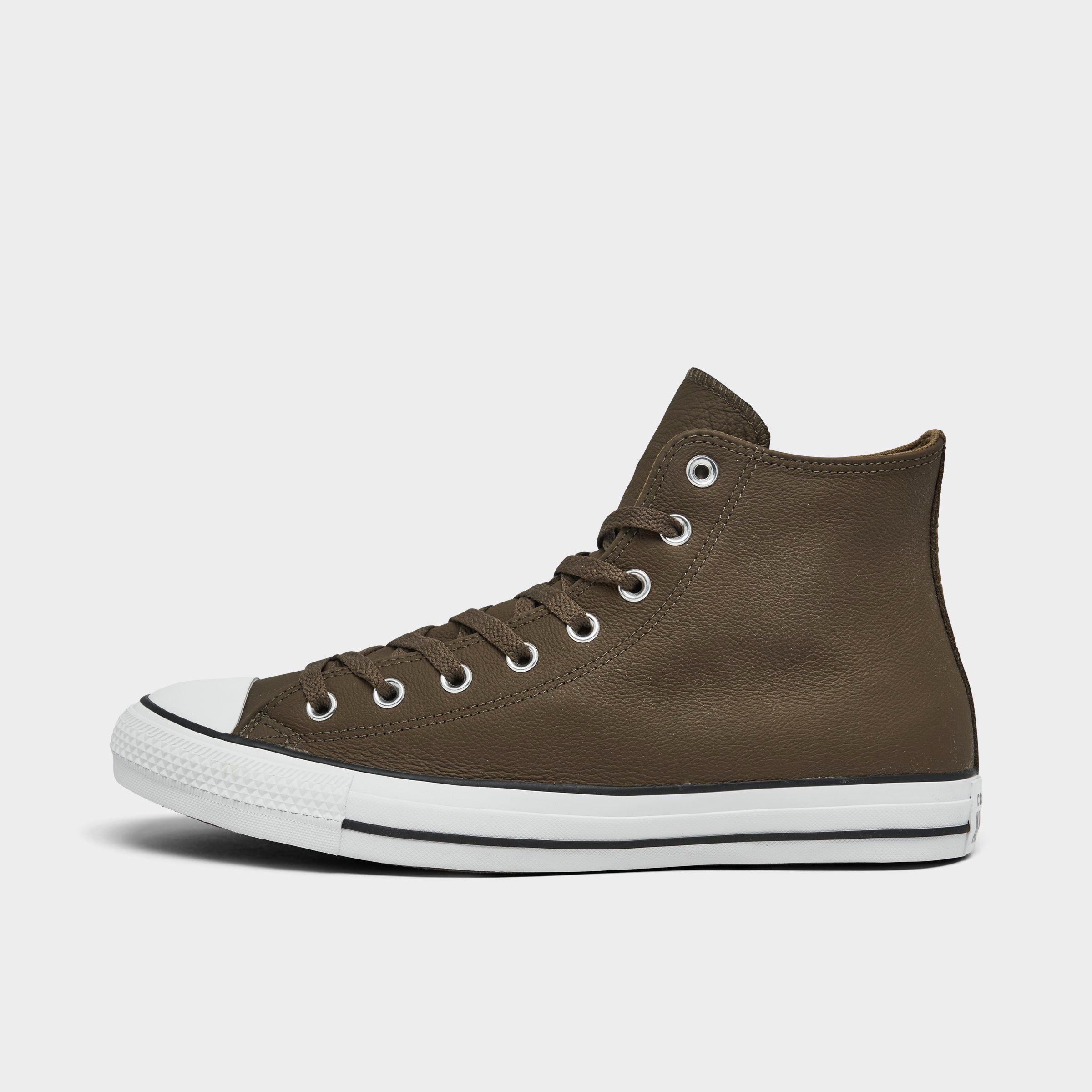 Converse Men's Chuck Taylor All Star Leather High Top Casual Shoes in Engine Smoke/Squirmy Worm/White Size: 7.5