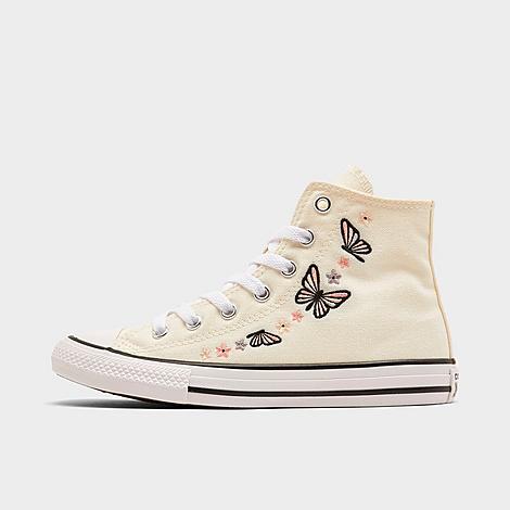 Converse Girls' Little Kids' Chuck Taylor All Star High Butterfly Casual Shoes In Egret/black/white