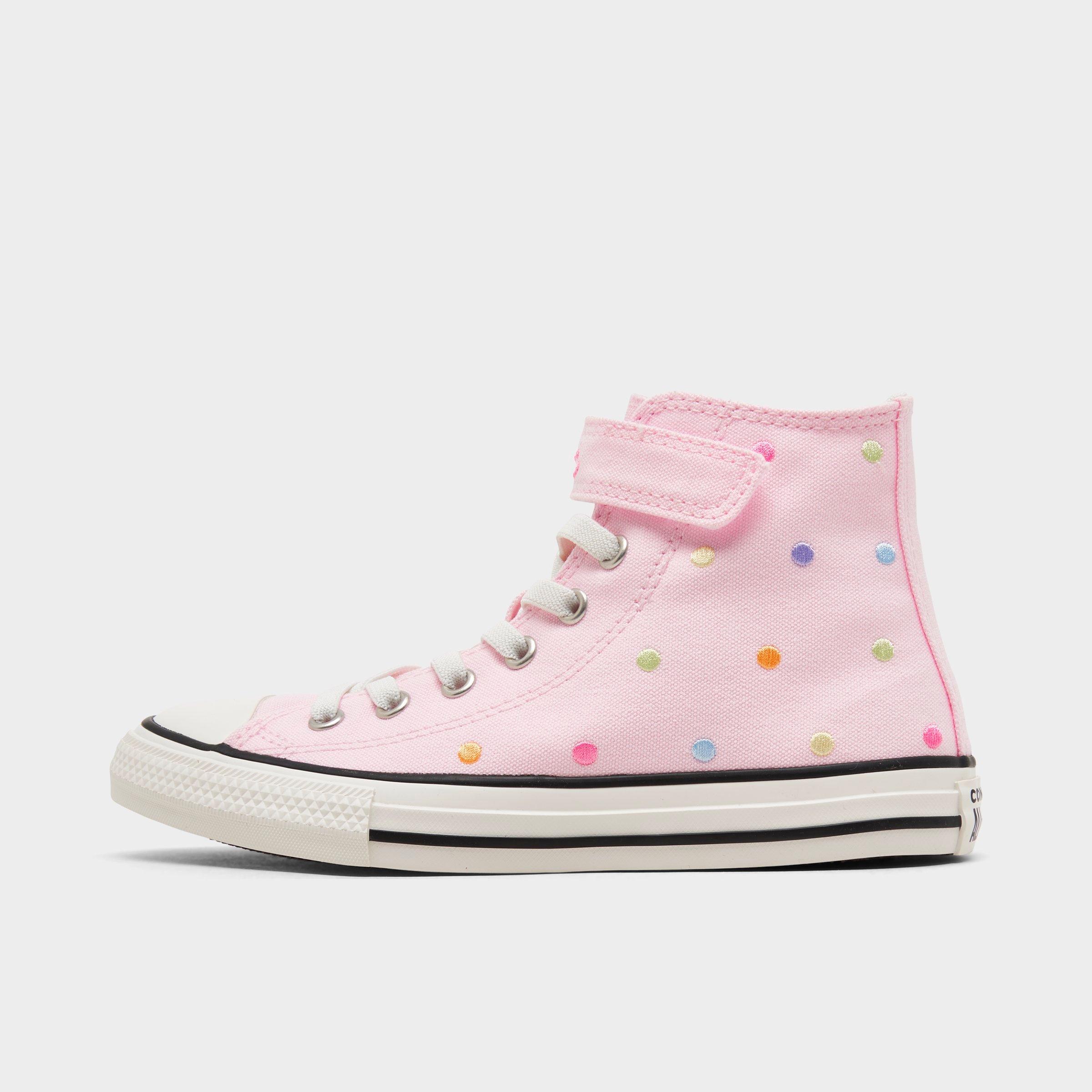 Converse Girls' Little Kids' Chuck Taylor All Star Embroidered Polka Dots Easy On Casual Shoes in Pink/Sugar Berry Size 12 Canvas