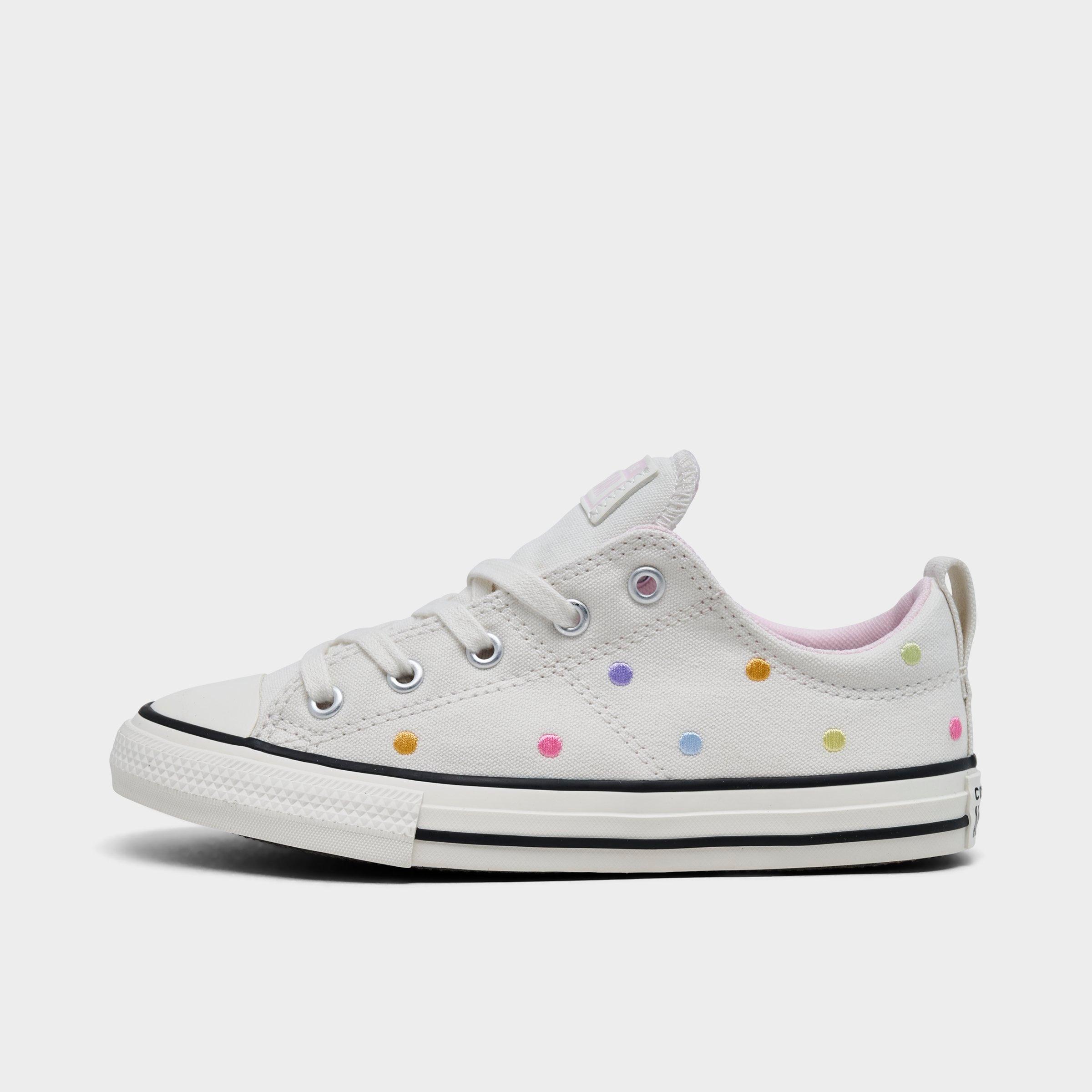 Converse Girls' Little Kids' Chuck Taylor All Star Madison Polka Dot Casual Shoes in White/Vintage White Size 3 Canvas