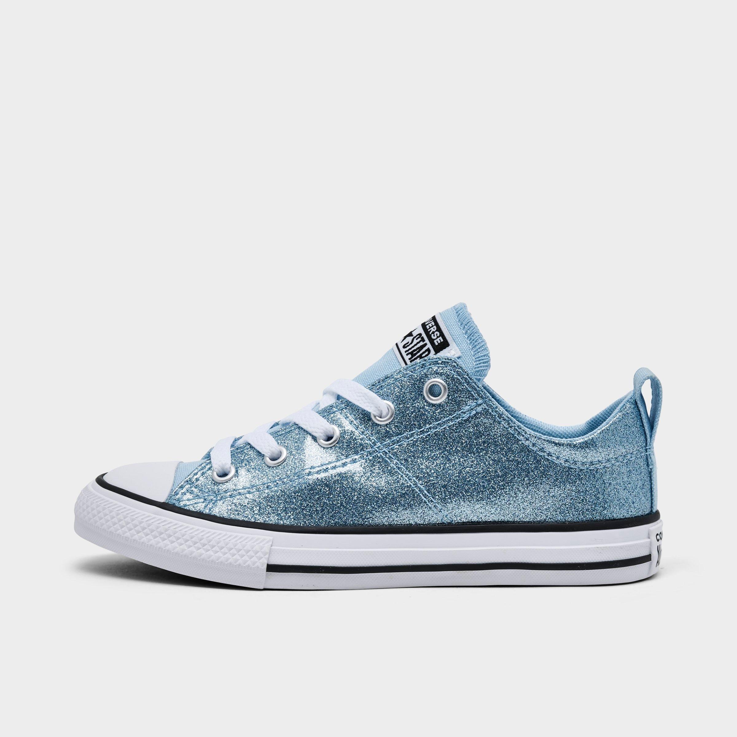 Converse Girls' Little Kids Chuck Taylor All Star Madison Glitter Casual Shoes in Blue It/White/Black Size: 1.0