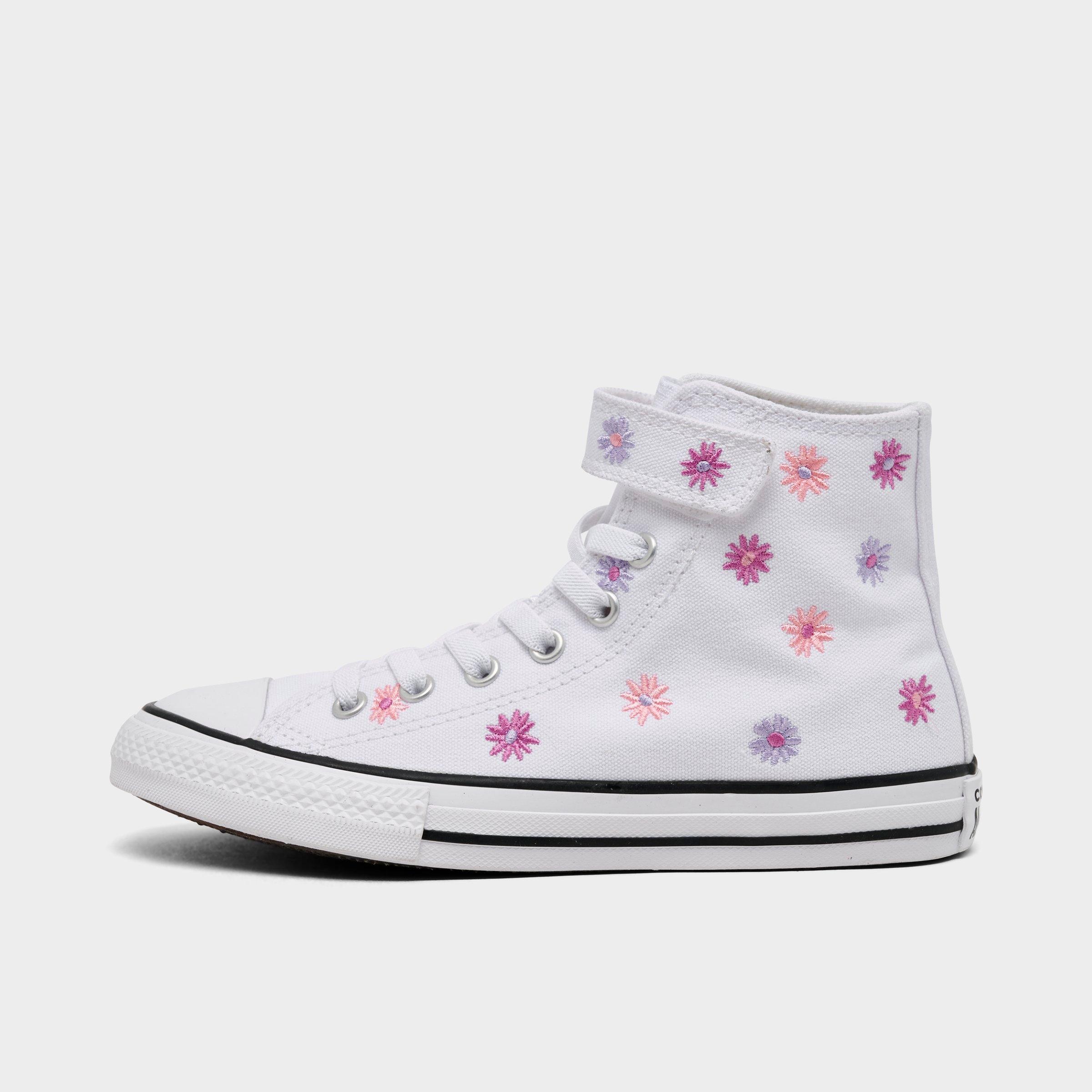 Shop Converse Girls' Little Kids' Chuck Taylor All Star Florals Easy On High Top Casual Shoes In White/light Jellyfish Jitter