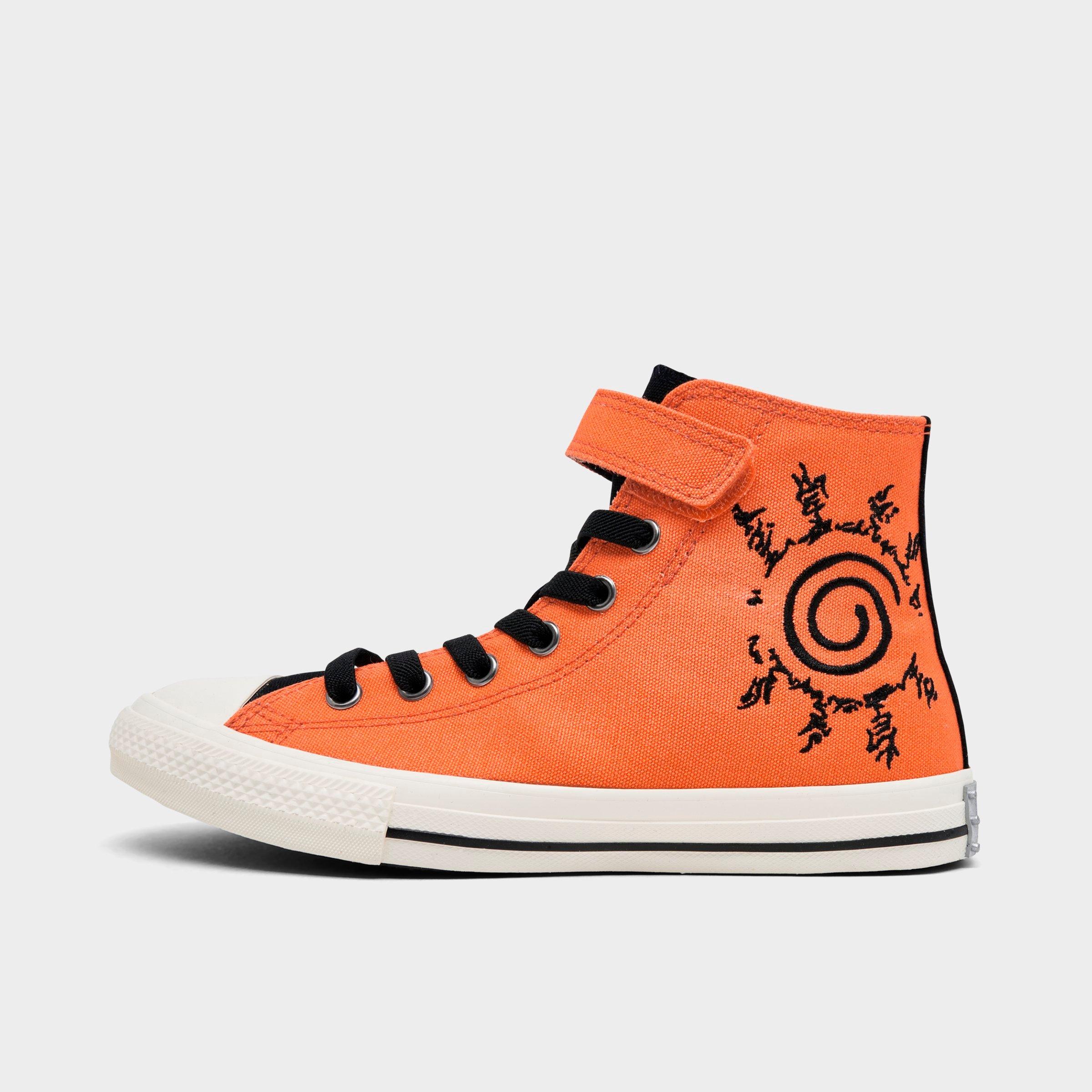 Converse Little Kids x Naruto Shippuden Chuck Taylor All Star Easy-On Casual Shoes in Pale Magma/Black/Golden Wren Size: 1.0