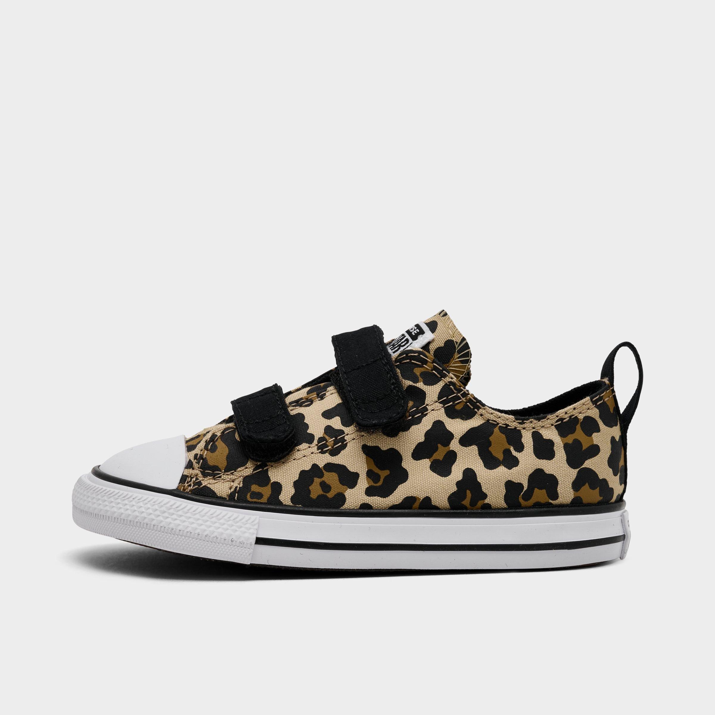 Converse Girls' Toddler Chuck Taylor All Star Leopard Print Easy-On Casual Shoes in Hay Day/Black/Honey Stick Size: 4.0
