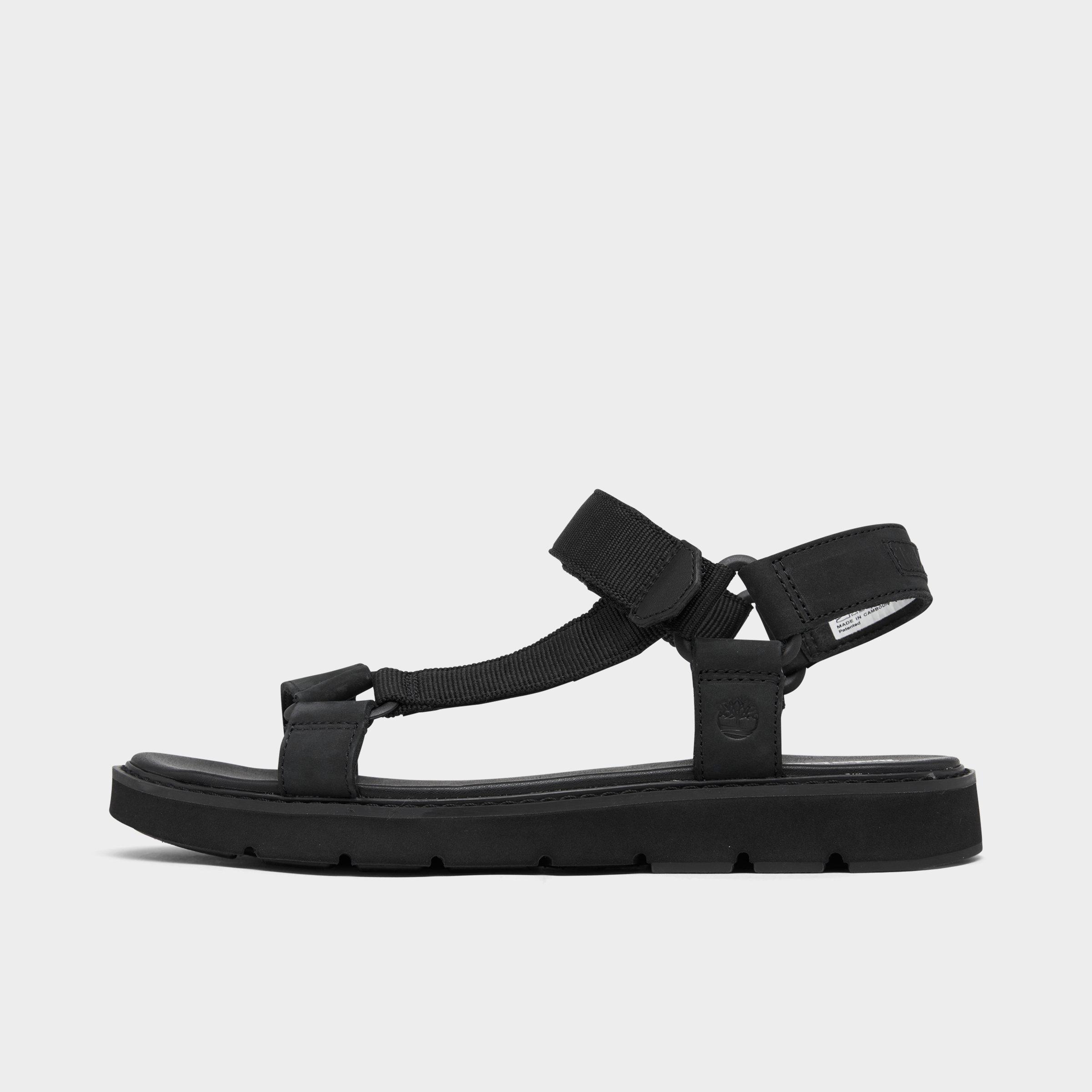 Timberland Women's Bailey Park Webbing Strap Sandals in Black Nubuck Size: 6.0