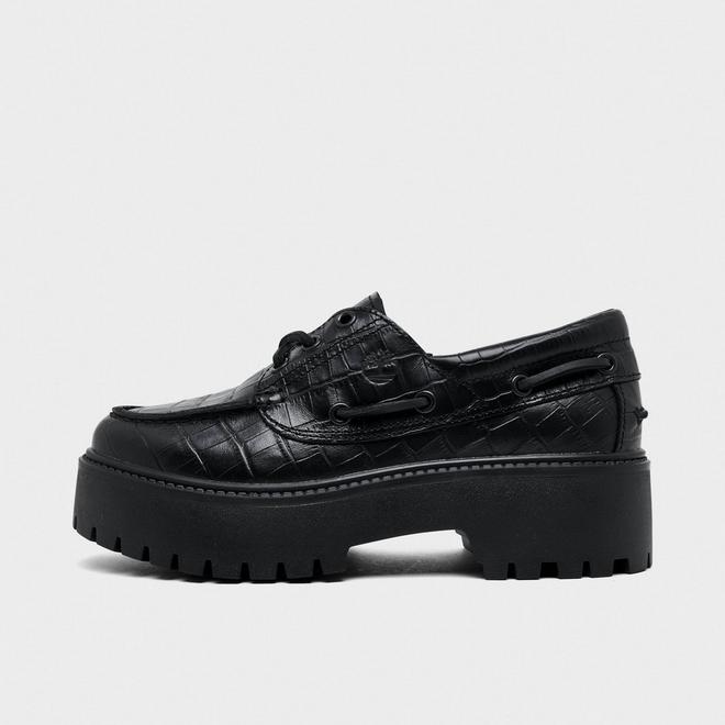 Women's Timberland Stone Street 3-Eye Croc Print Platform Boat Shoes
