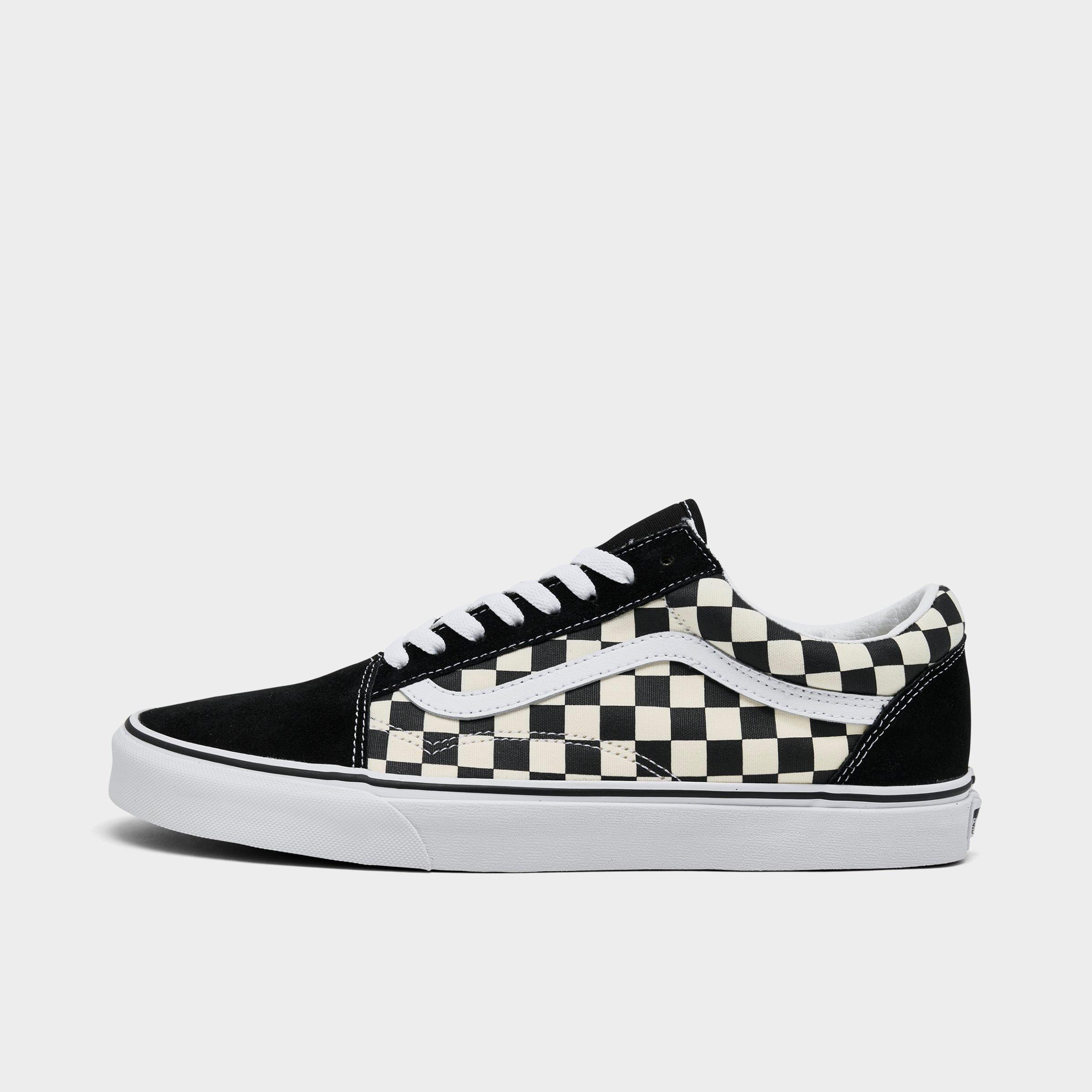 Vans Men's Old Skool Casual Shoes in Black/White Checkerboard Size: 8.0