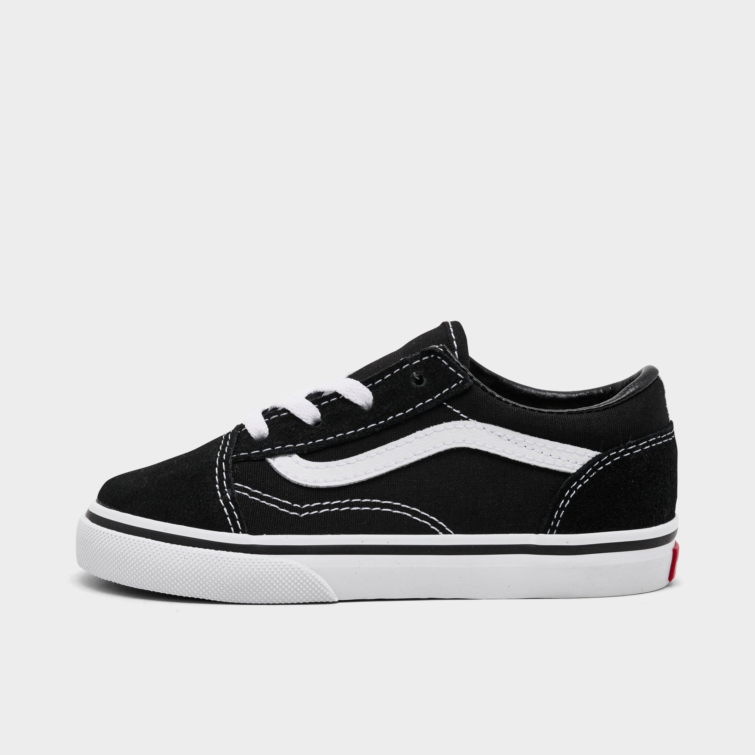 Vans Kids Toddler Old Skool V Casual Shoes in Black/White Size: 4.0