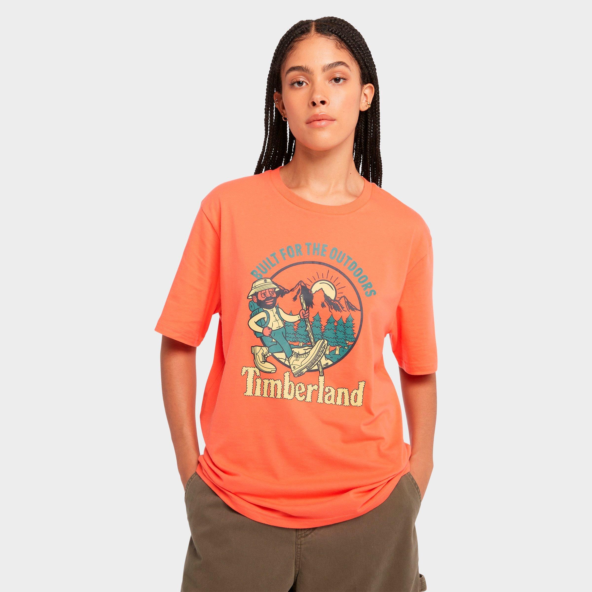 Shop Timberland Hike Out Graphic T-shirt In Hot Coral