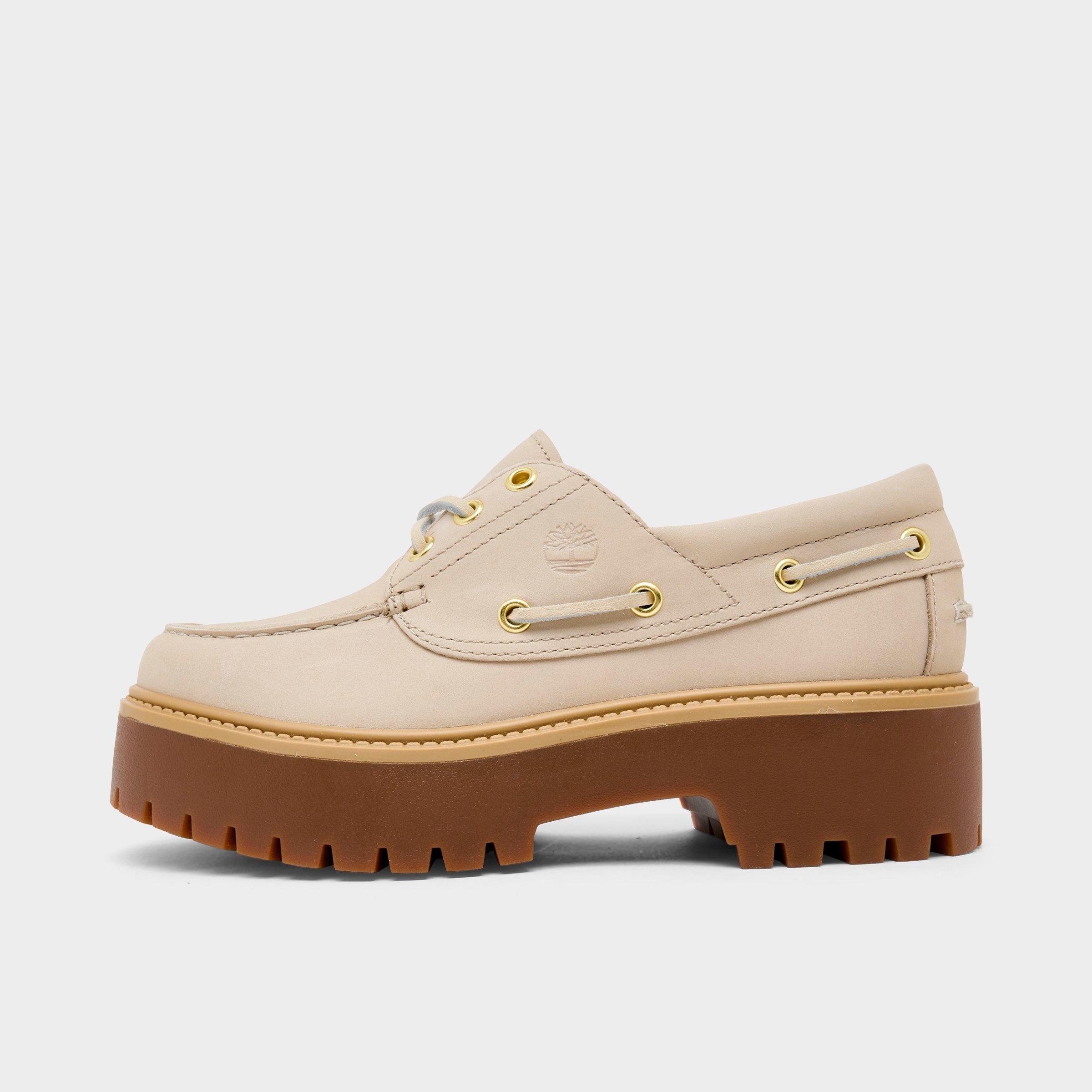 Timberland Women's Womens Stone Street Platform Boat Shoe in Taupe Size: 10.0