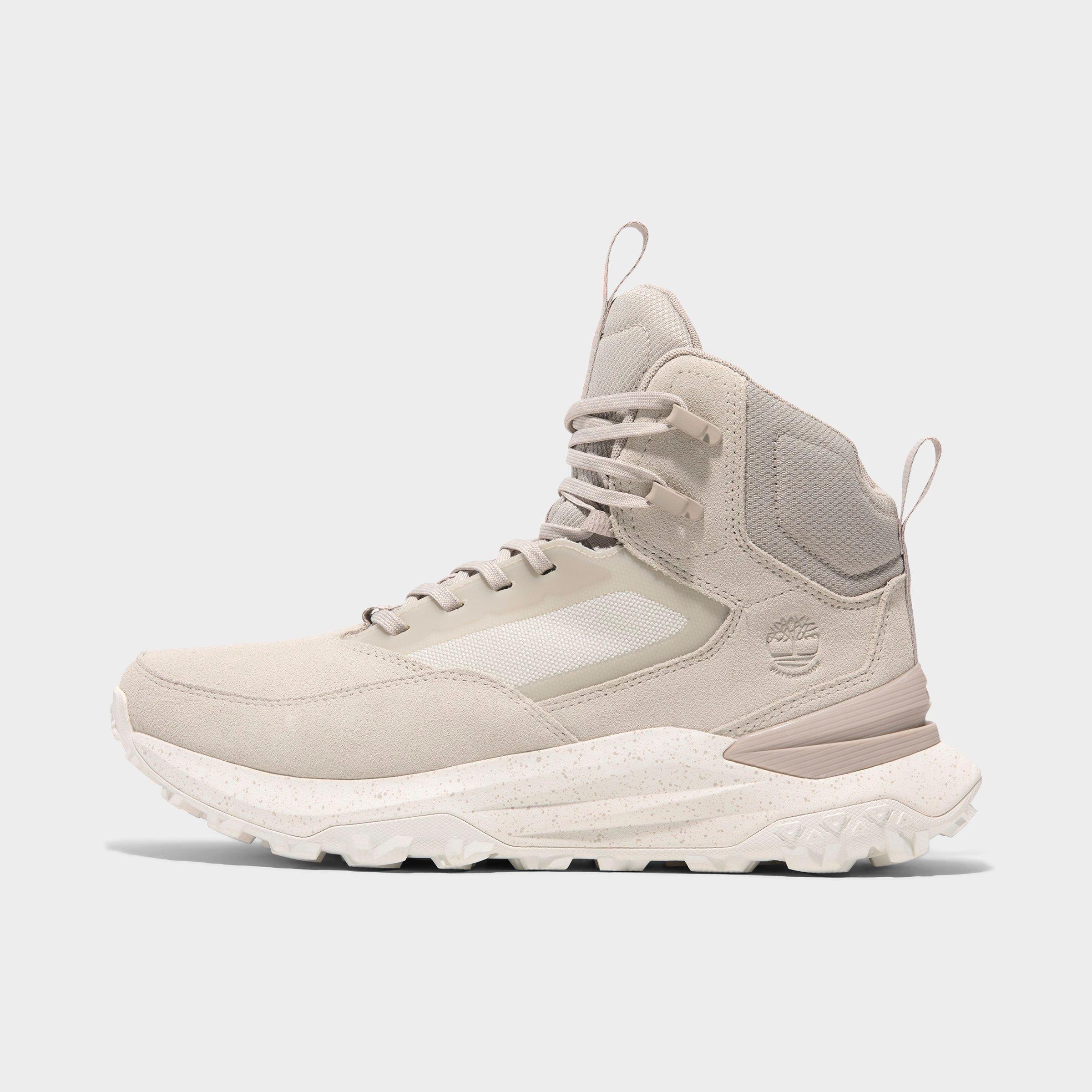 Timberland Men's Motion Access Mid Waterproof Hiking Boots in White Suede Size: 7