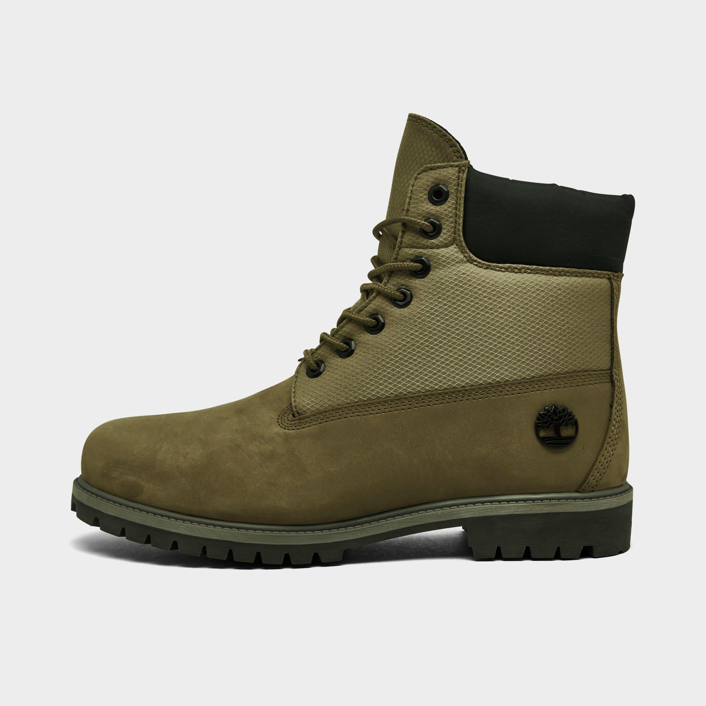 Timberland Men's 6 Inch Premium Waterproof Boots in Green/Military Olive Size 10.5 Leather