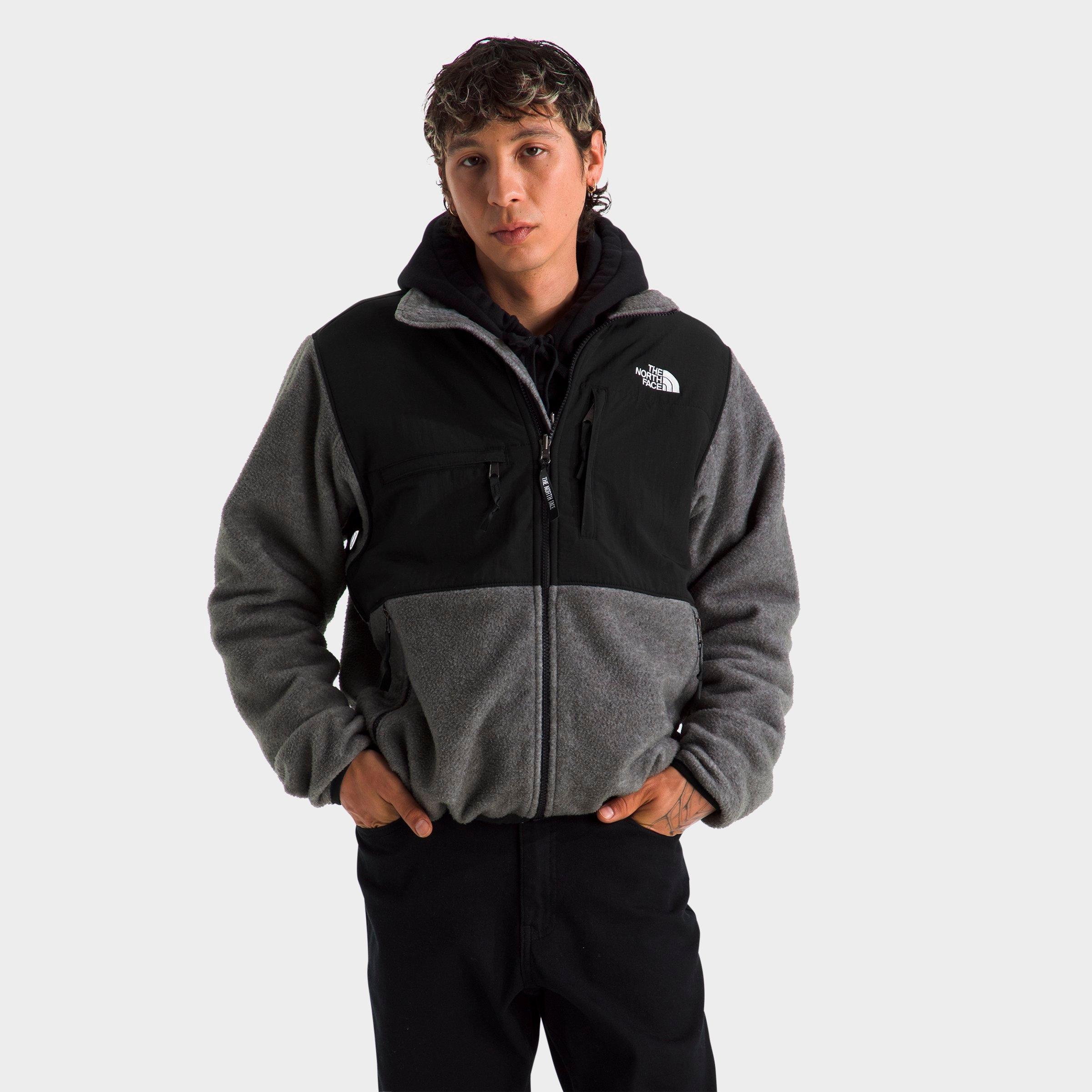 The North Face Men's Retro Denali Full-Zip Fleece Jacket in TNF Mid Grey Heather/TNF Black Size: Medium