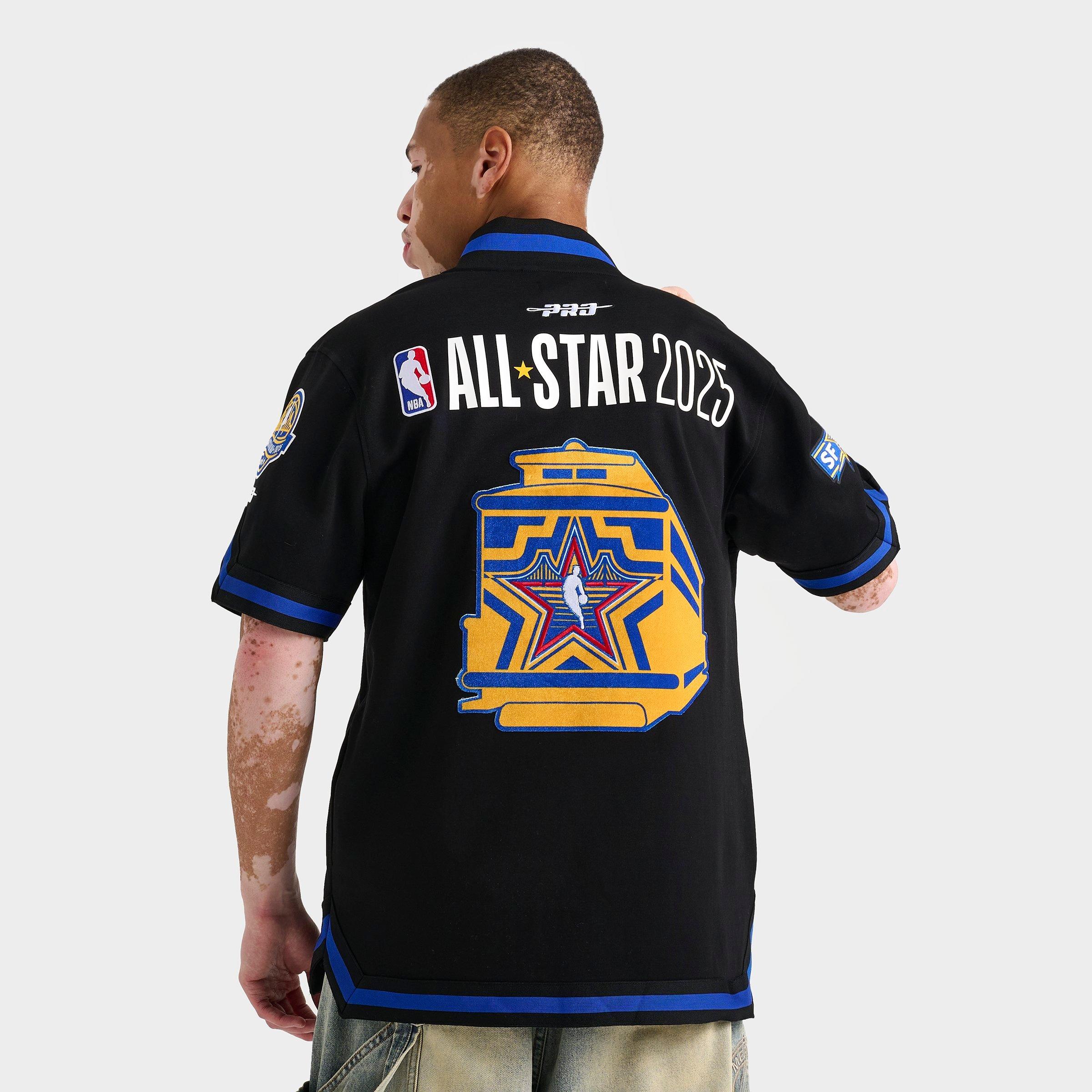 Pro Standard Men's 2025 NBA All-Star Game Full-Snap Warm-Up Shooting Shirt in Black Size: Small