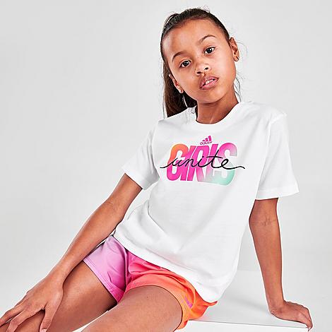Adidas Originals Kids' Adidas Girls' Cross Over T-shirt Size Medium 100% Cotton/knit In White
