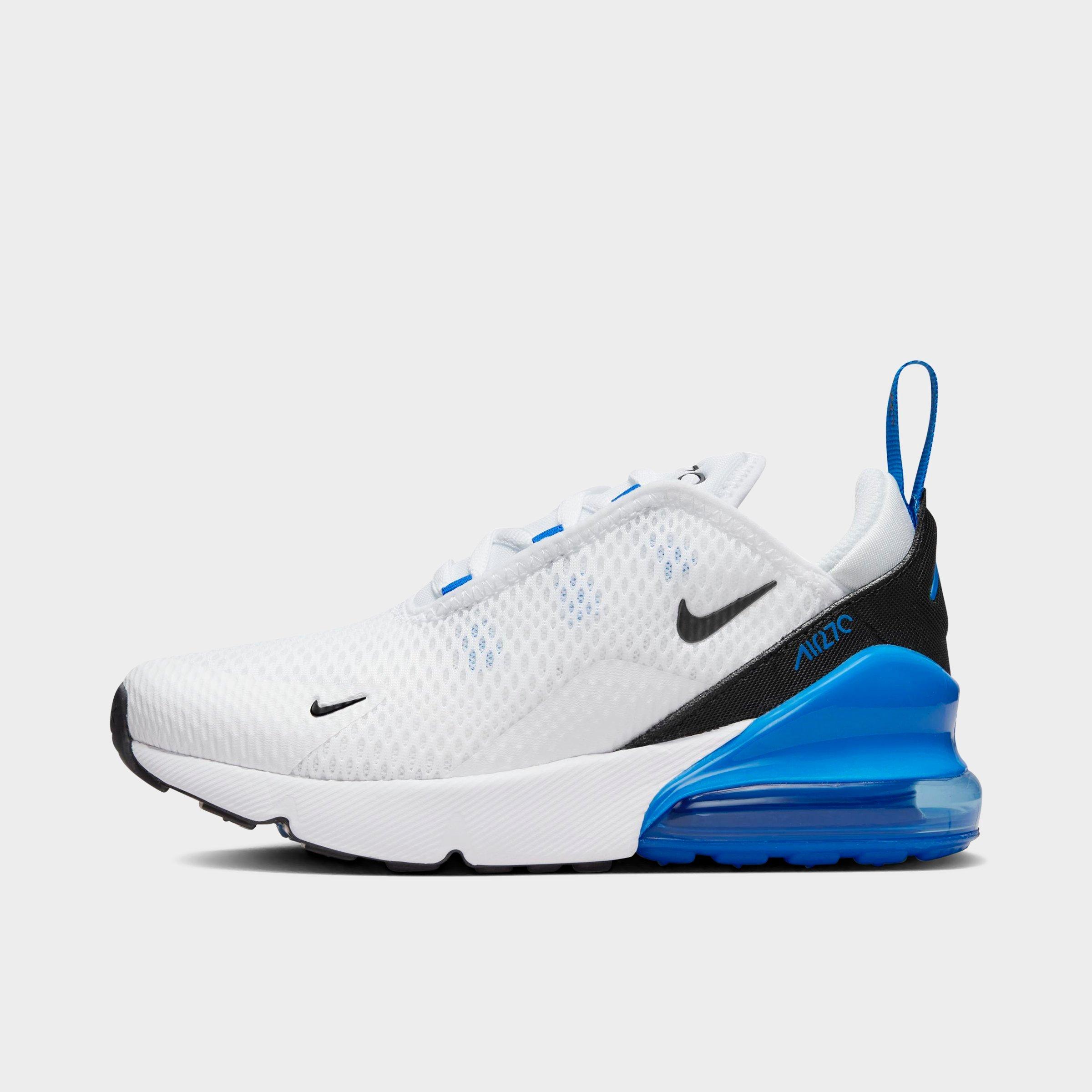 Nike Little Kids' Air Max 270 Casual Shoes In White/black/photo Blue