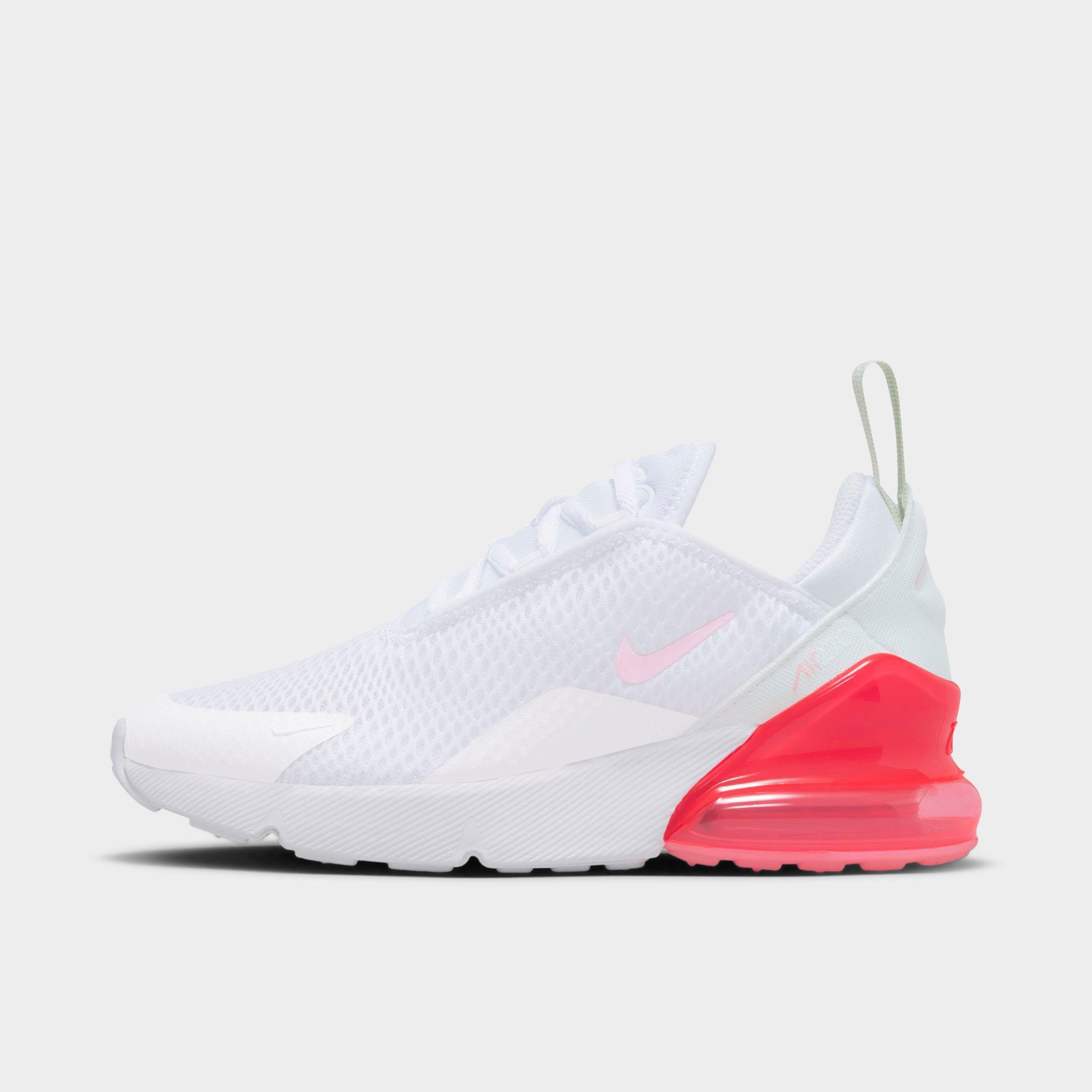 Nike Air Max 270 Big Kids' Shoes In White/pink Foam/summit White/honeydew