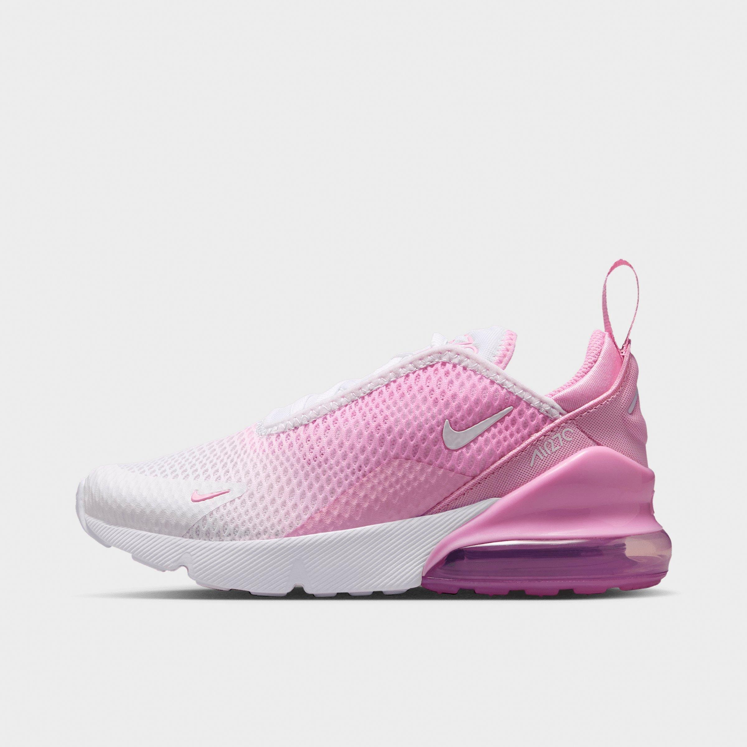 Nike Little Kids Air Max 270 Casual Shoes in Pink Rise/White Size: 10.5