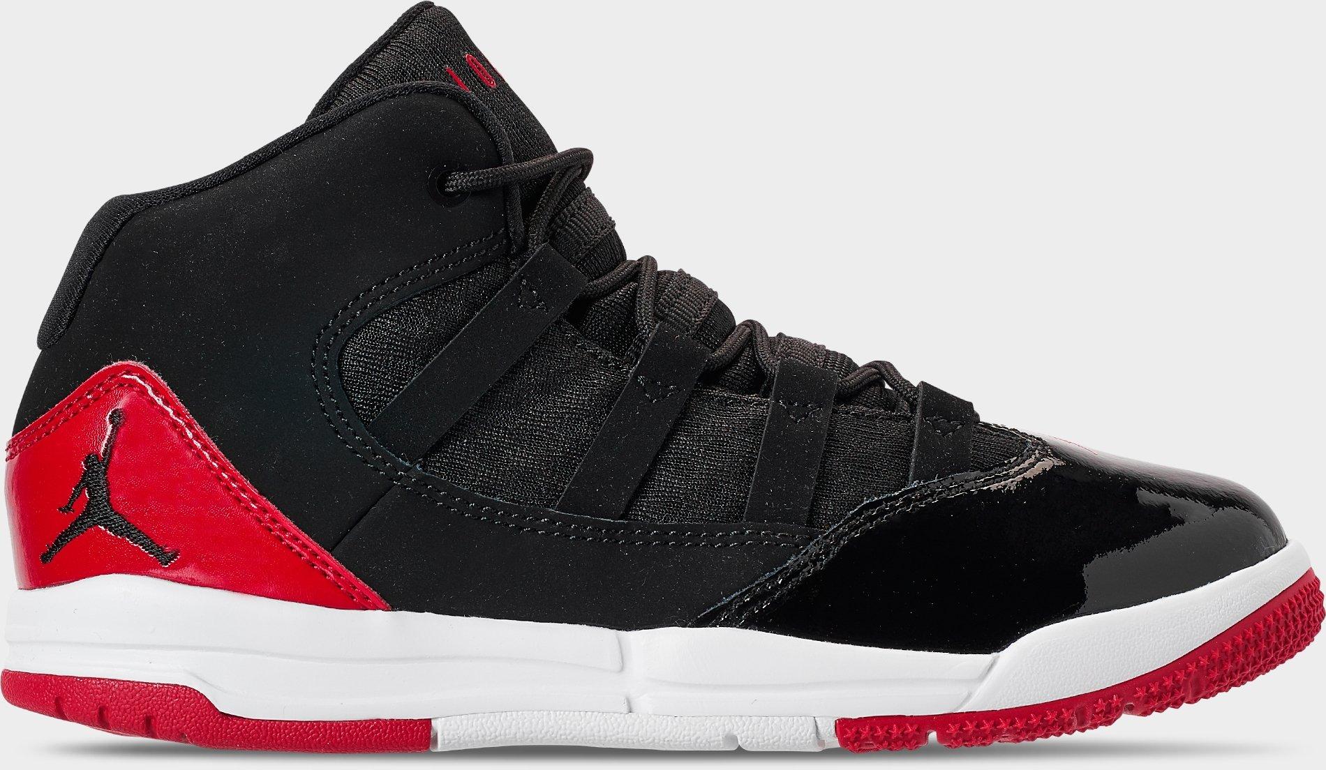 Jordan Boys Little Kids Max Aura Basketball Shoes in Black/Gym Red/White Size: 1.0