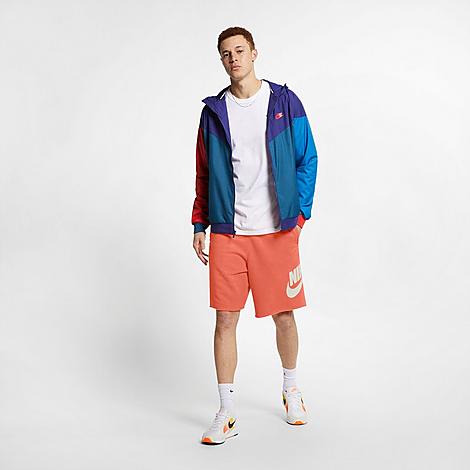 Nike Men's Sportswear Alumni Fleece Shorts In Turf Orange/sail