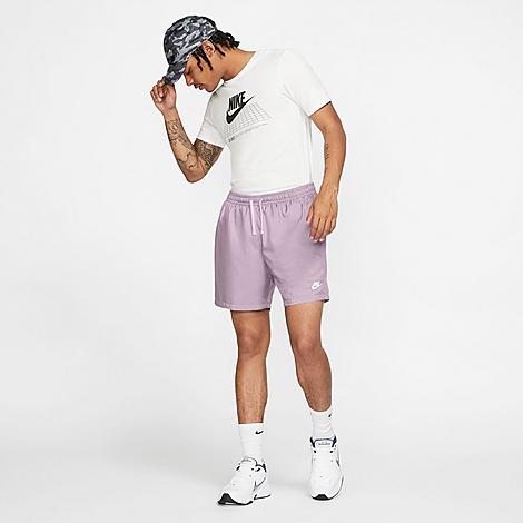 Nike Men's Sportswear Flow Woven Shorts In Iced Lilac/white