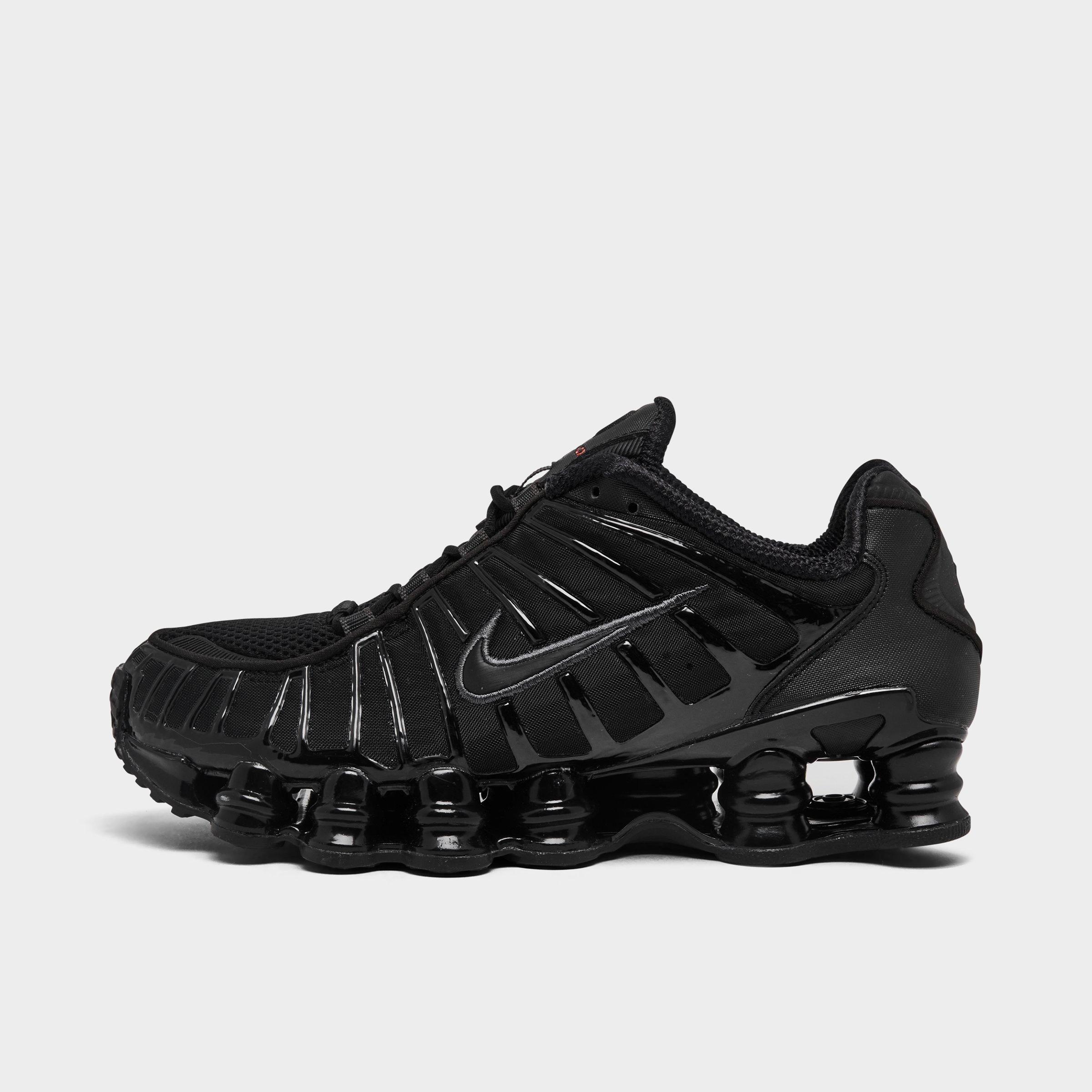 Shop Nike Women's Shox Tl Casual Shoes In Black/black Metallic/max Orange