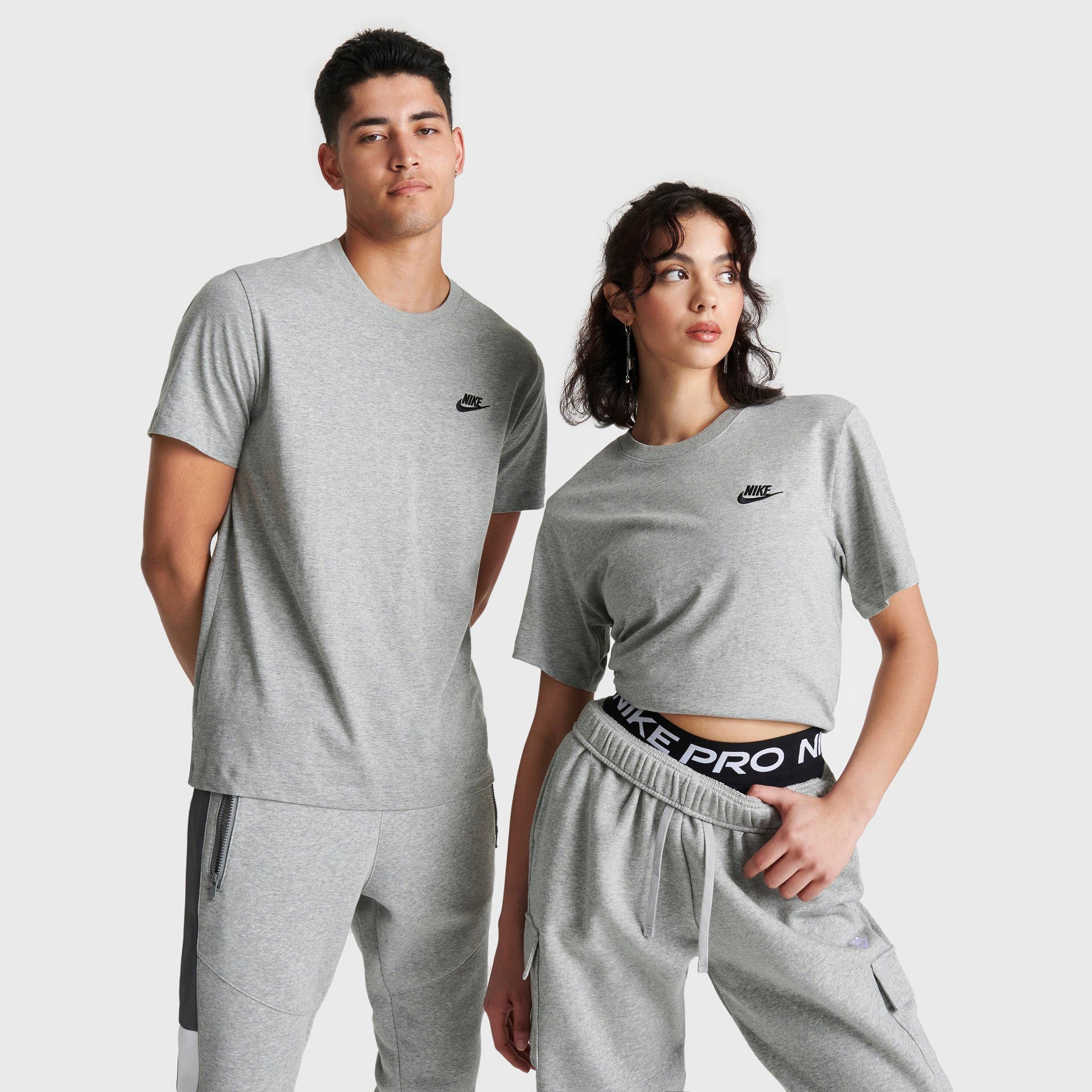 Nike Sportswear Club T-Shirt in Grey/Dark Grey Heather Size 3XLT 100% Cotton