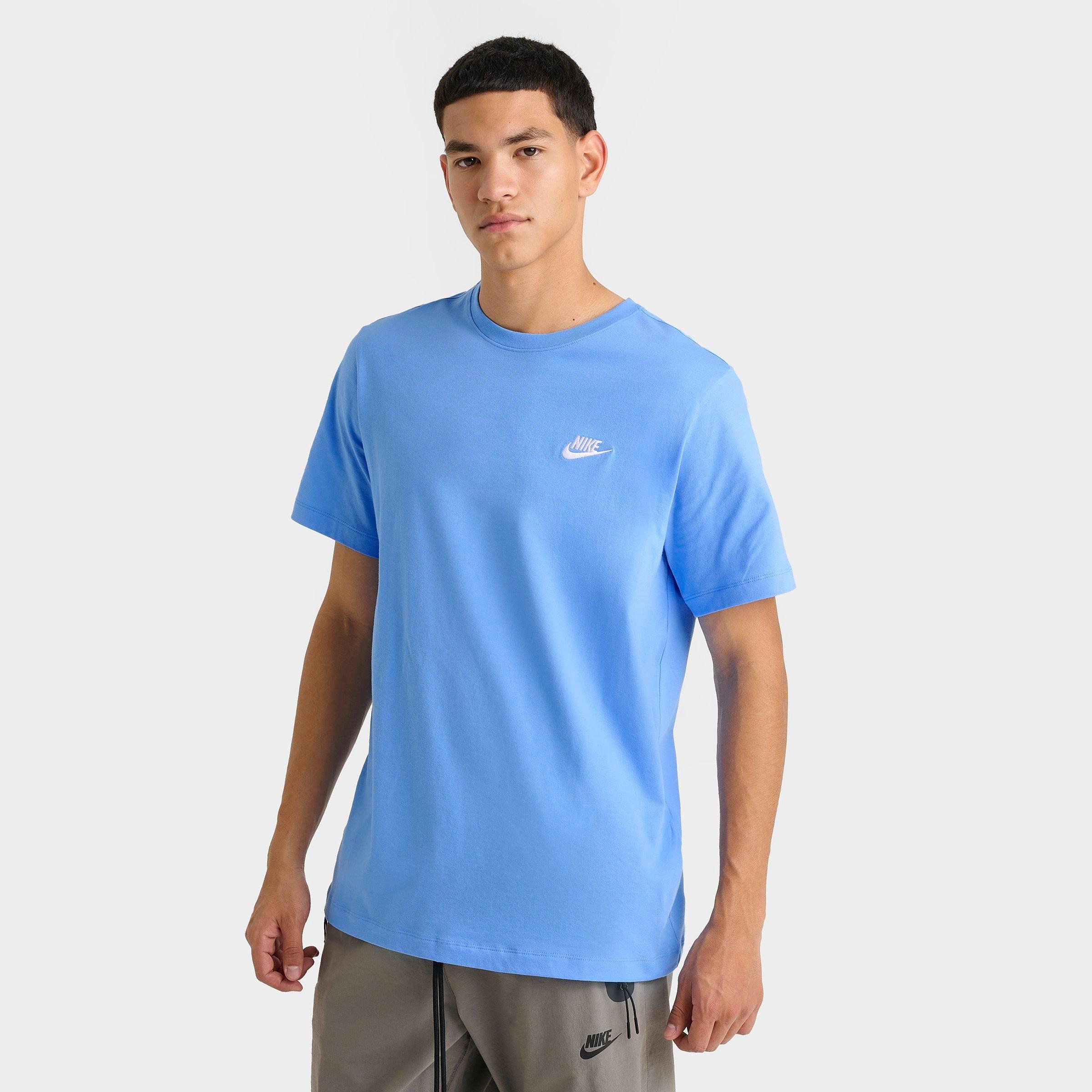 Nike Sportswear Club T-Shirt in Blue/University Blue Size 3XL 100% Cotton