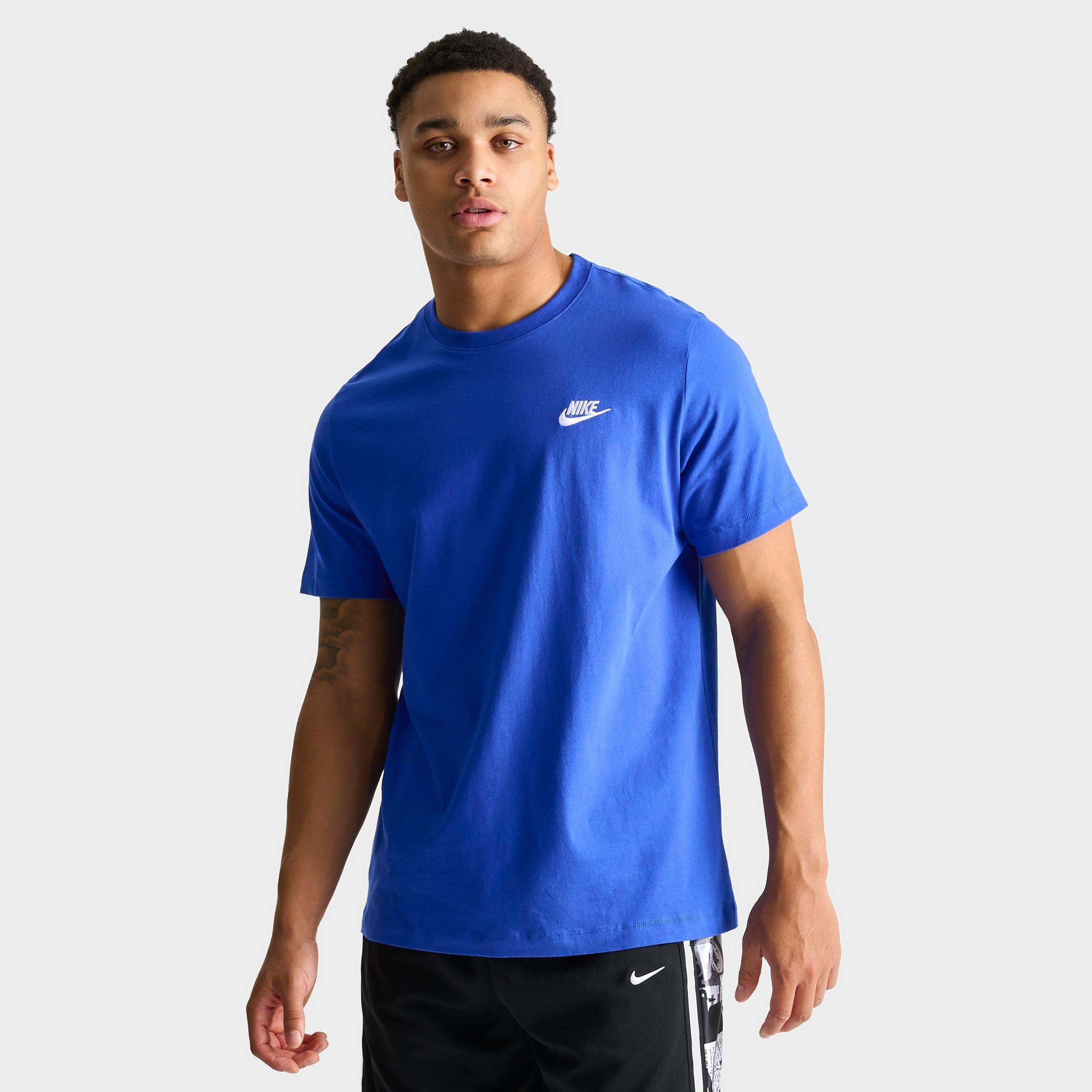 Nike Sportswear Club T-Shirt in Blue/Game Royal Size Large 100% Cotton