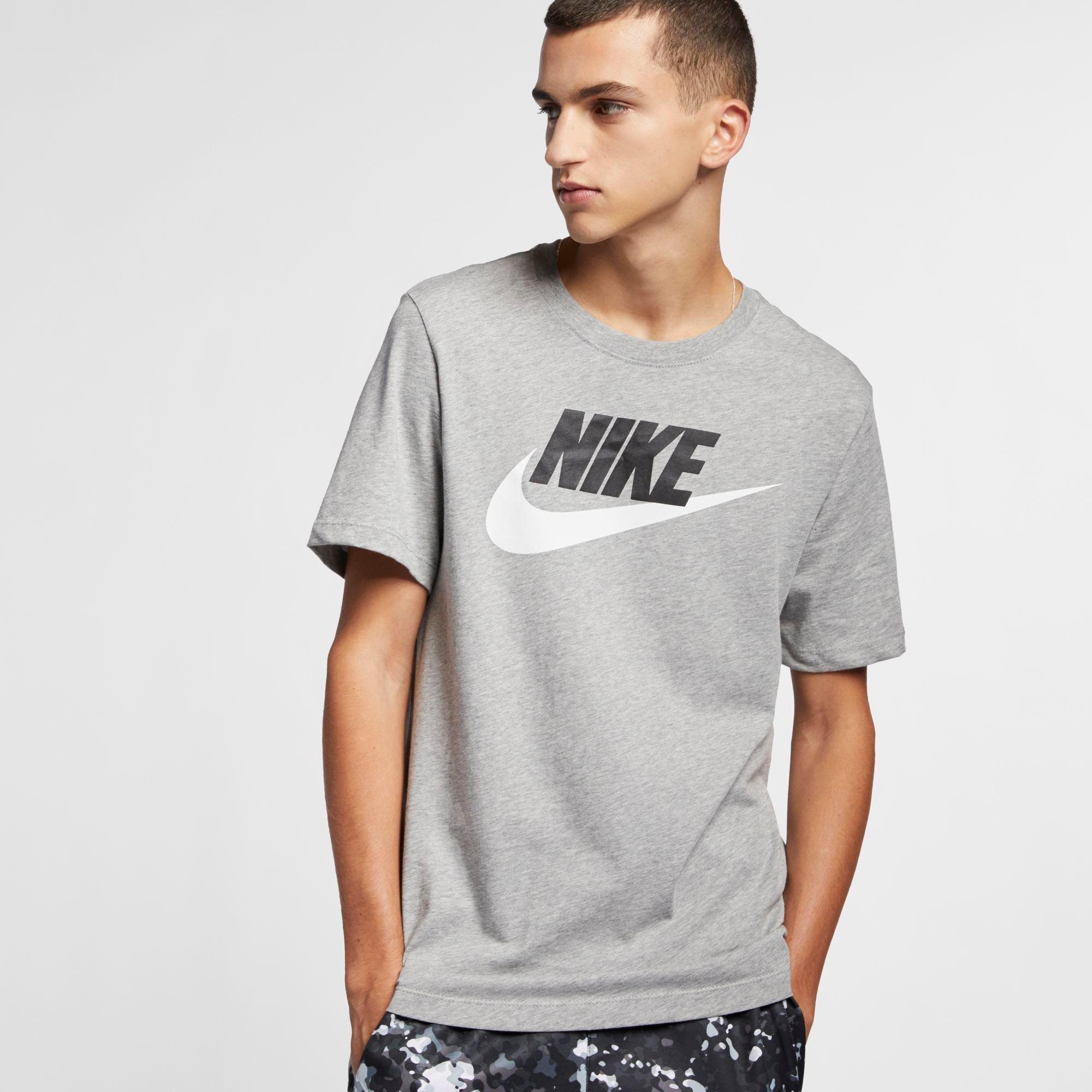 Nike Men's Sportswear Icon Futura T-Shirt in Dark Grey Size: Medium