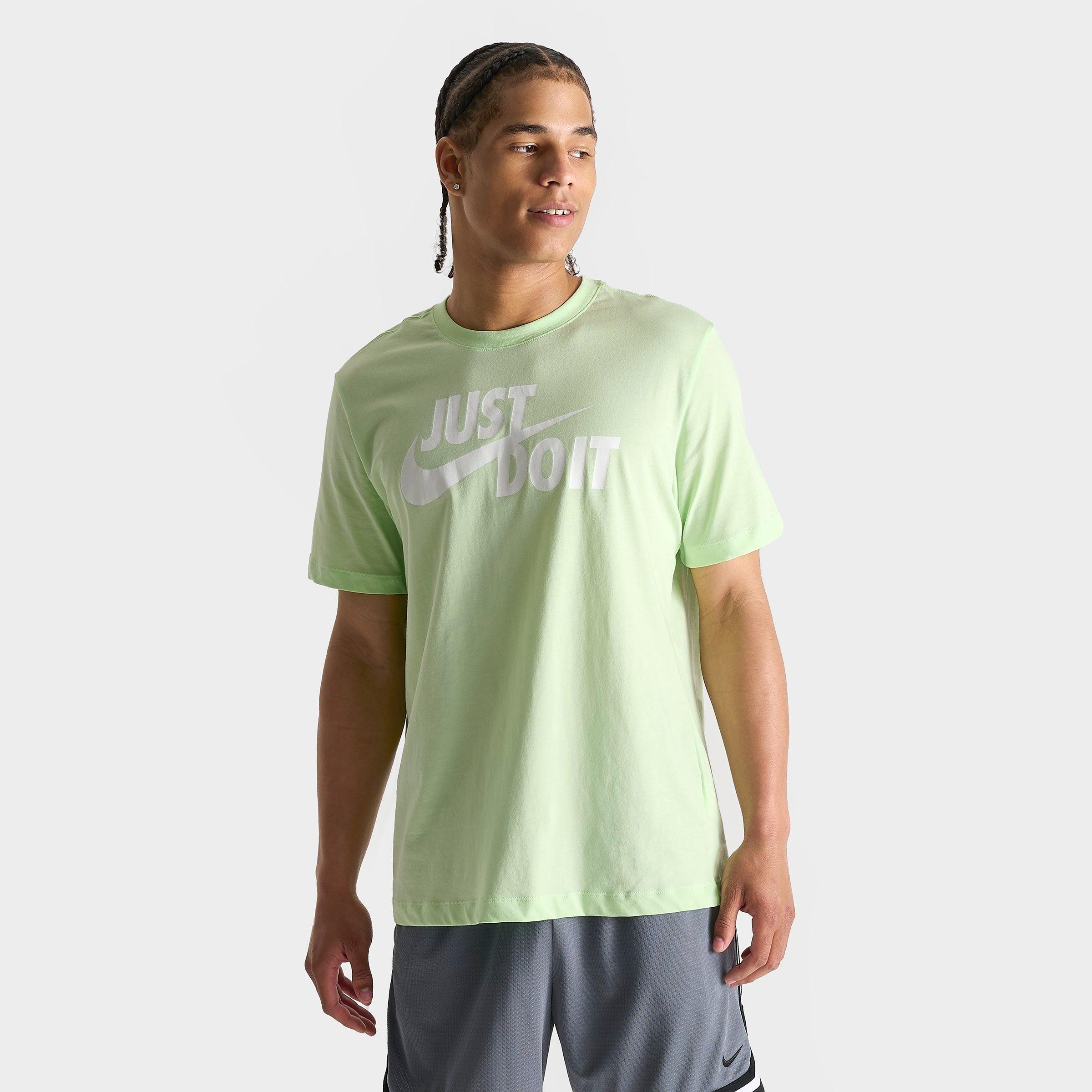 Shop Nike Men's Sportswear Just Do It Swoosh T-shirt In Vapor Green