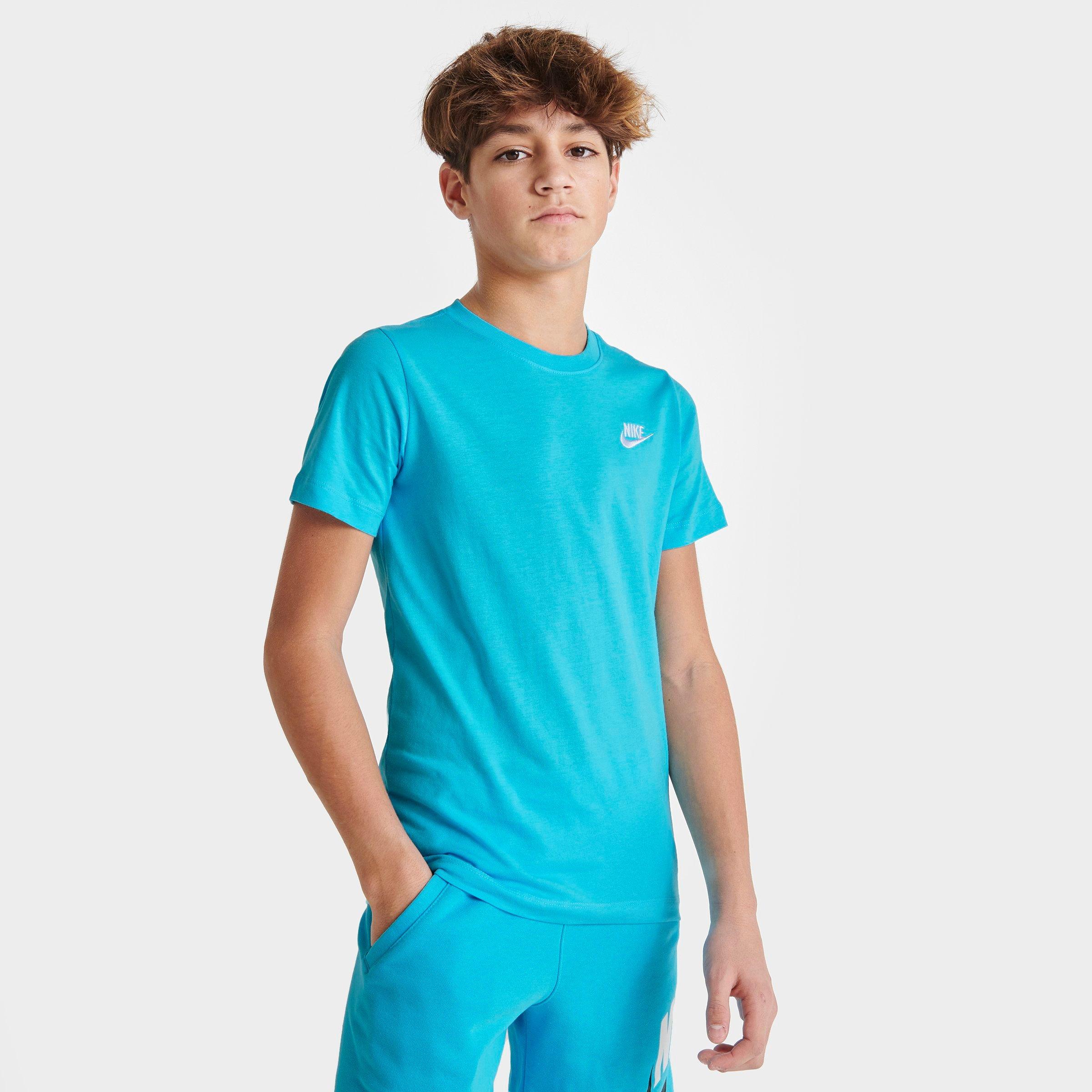 Nike Kids' Sportswear Logo T-shirt In Baltic Blue/white
