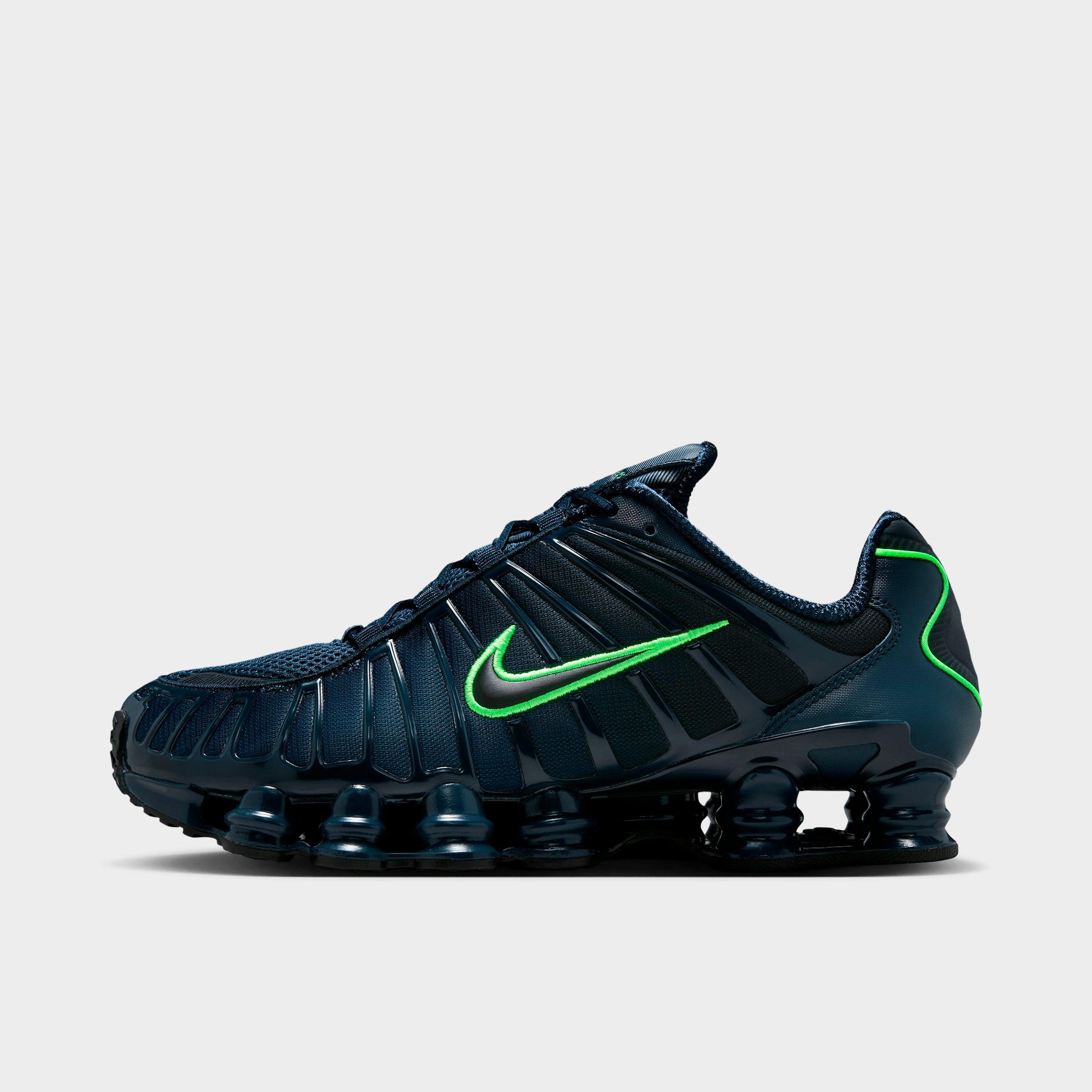 Nike Men's Shox TL Casual Shoes in Thunder Blue/Obsidian/Green Strike Size: 7.0