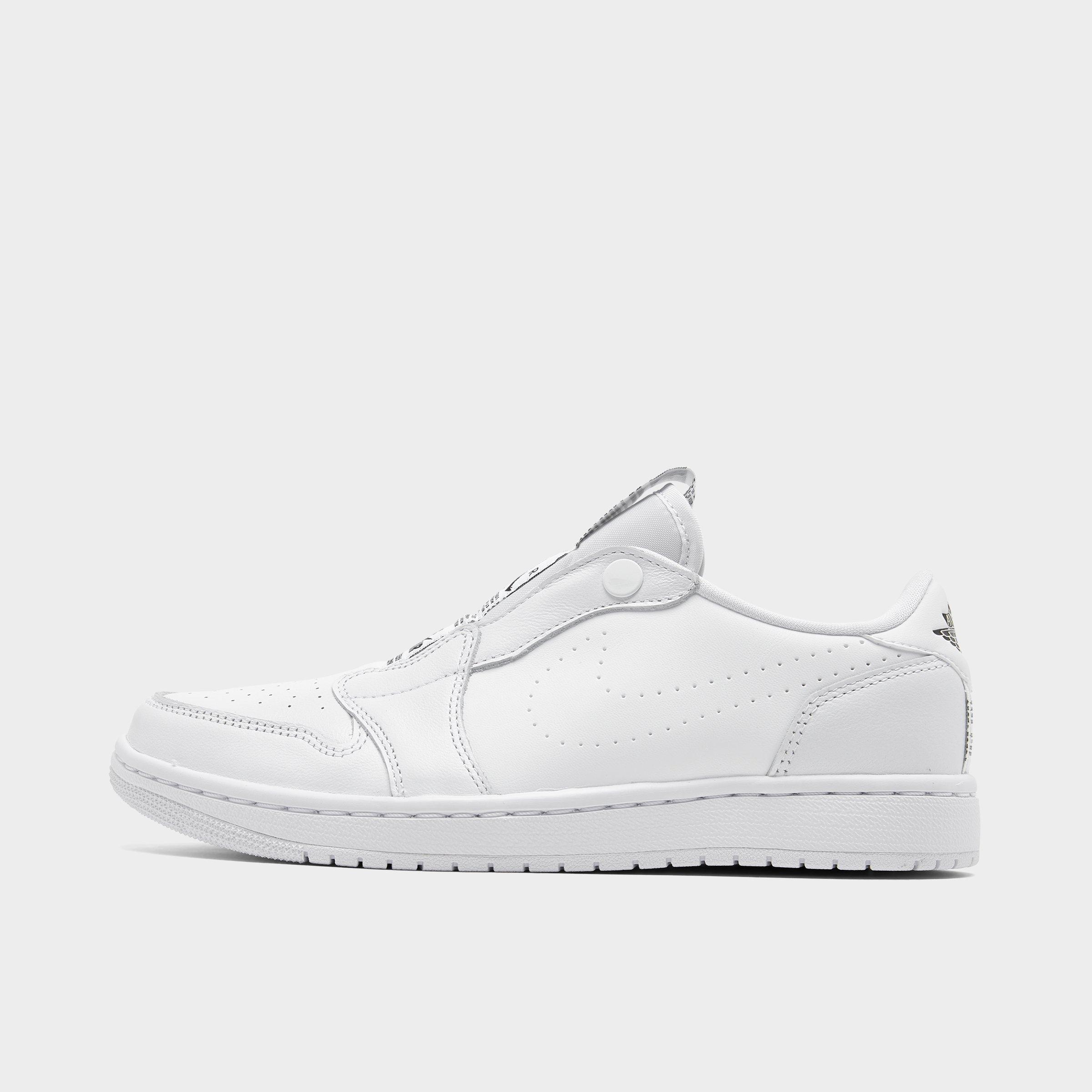 Shop Nike Women's Air Jordan Retro 1 Low Slip Casual Shoes In White/black