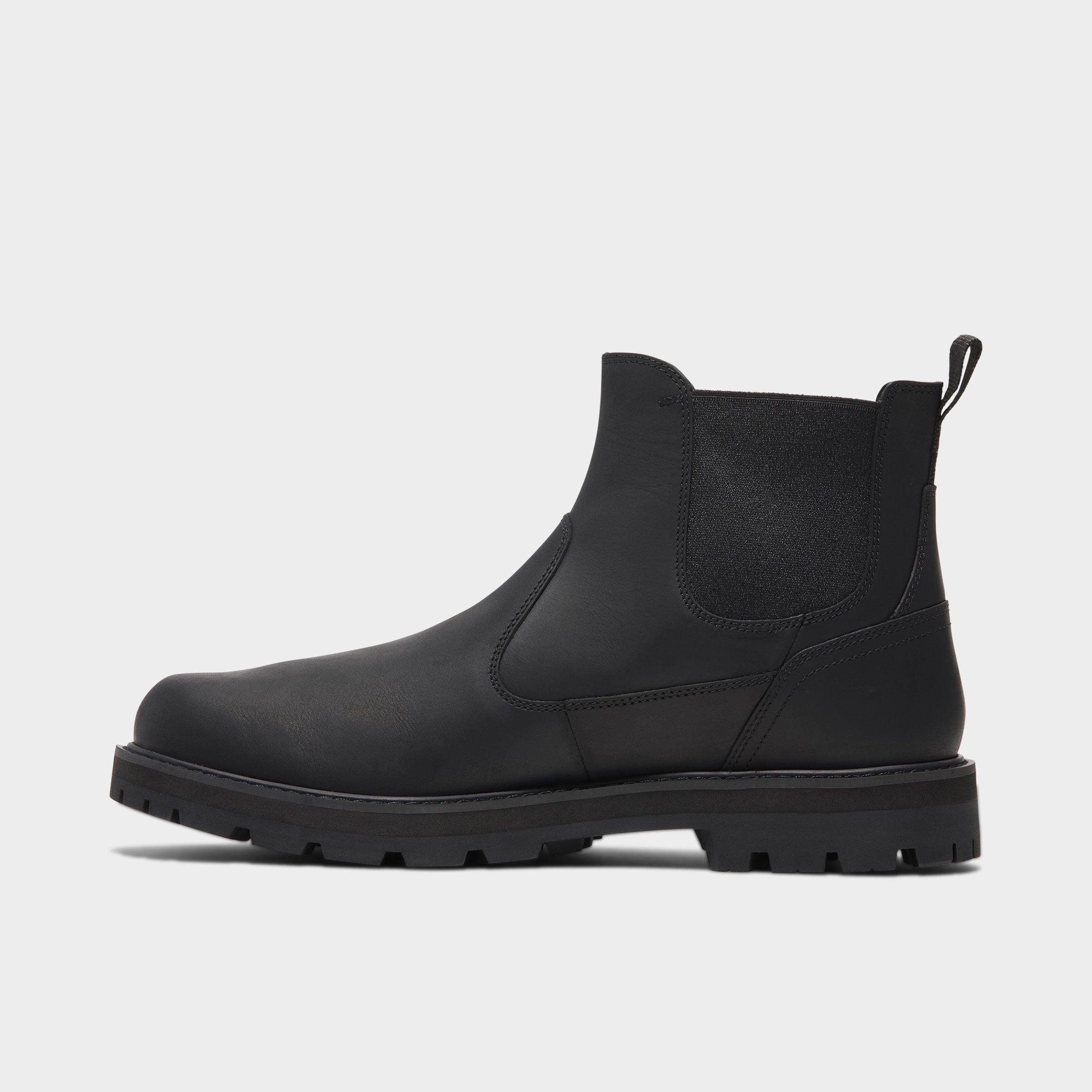 Timberland Men's Britton Road Chelsea Boots in Black Full-Grain Size: 8.5