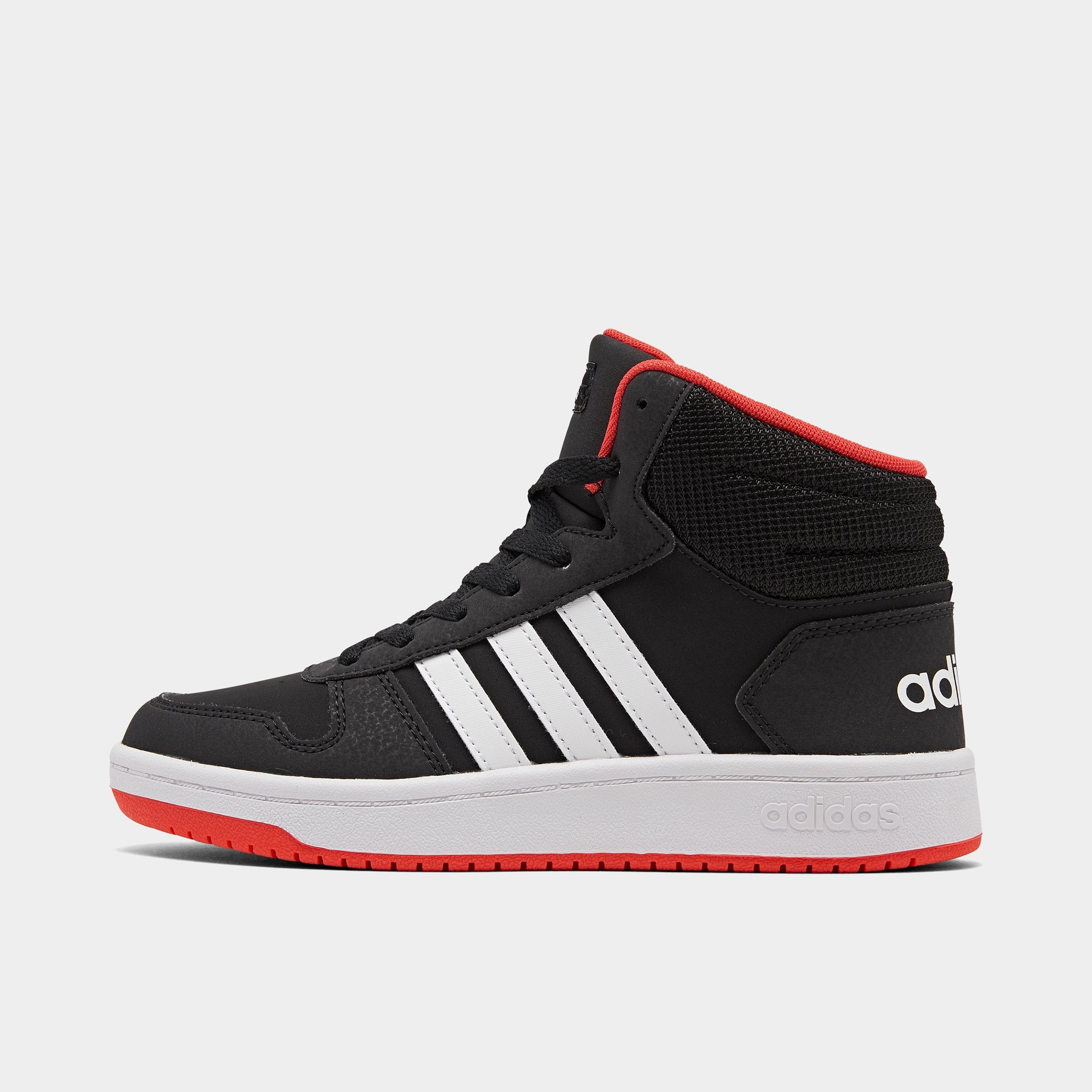 UPC 191040531279 product image for Adidas Boys' Big Kids' Hoops 2.0 Mid Top Casual Shoes in Black Size 4.0 | upcitemdb.com