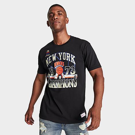 Mitchell And Ness Men's New York Knicks Nba 1973 Nba Champions Graphic T-shirt In Black